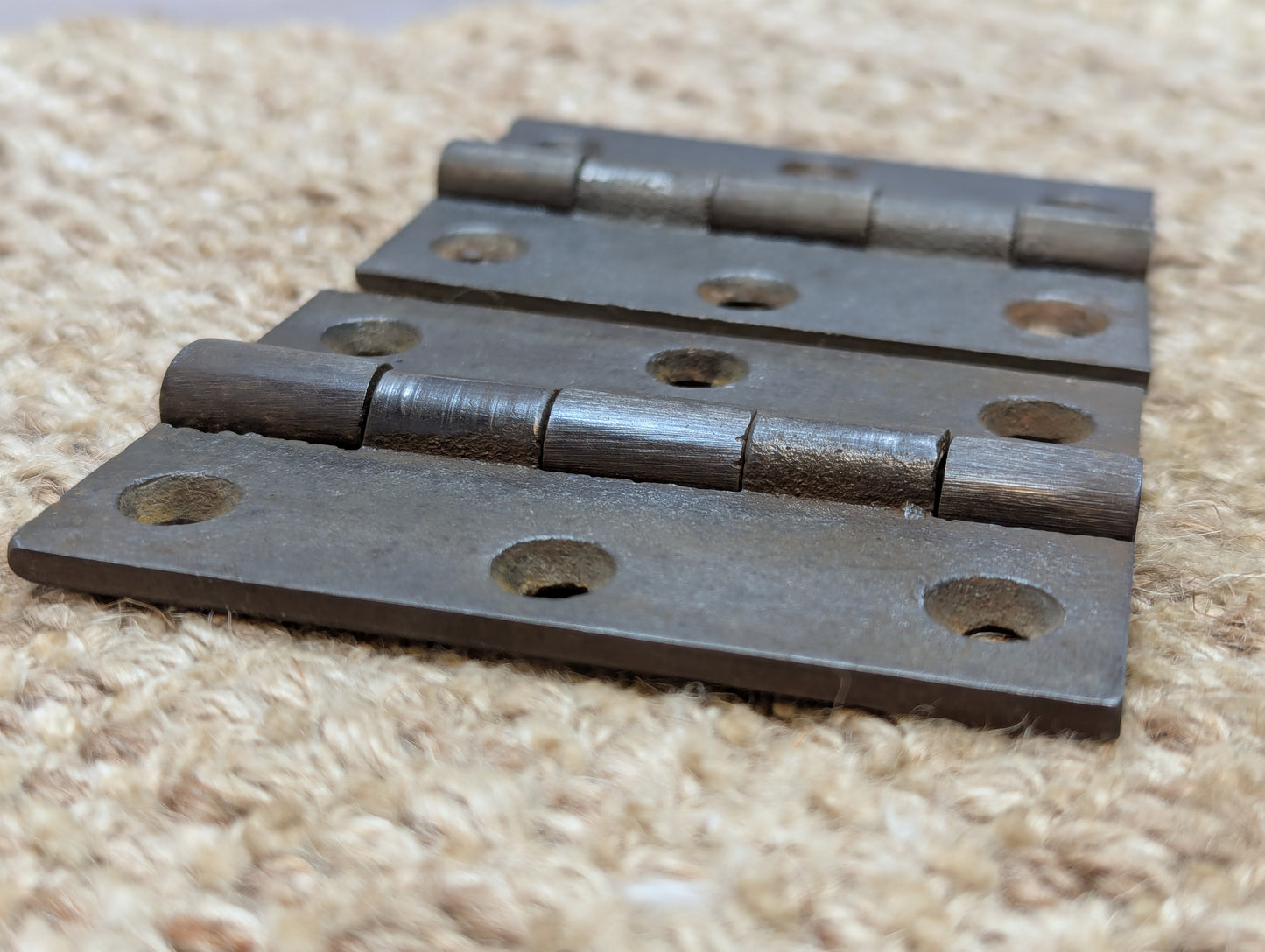 Pair 2 1/2" x 3 1/2" Antique Cast Iron Butt Hinges Door Hardware