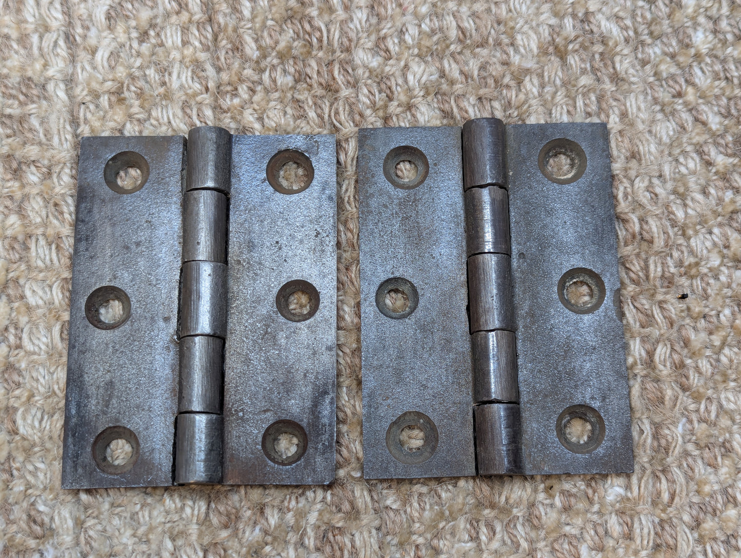 Pair 2 1/2" x 3 1/2" Antique Cast Iron Butt Hinges Door Hardware