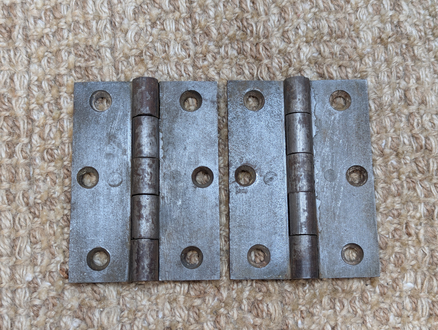 Pair 2 1/2" x 3 1/2" Antique Cast Iron Butt Hinges Door Hardware