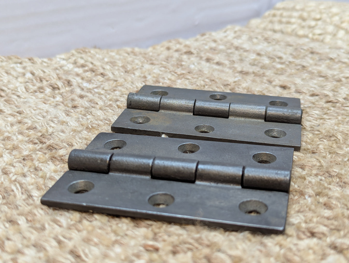 Pair 2 3/8" x 3 1/2" Antique Cast Iron Butt Hinges Door Hardware