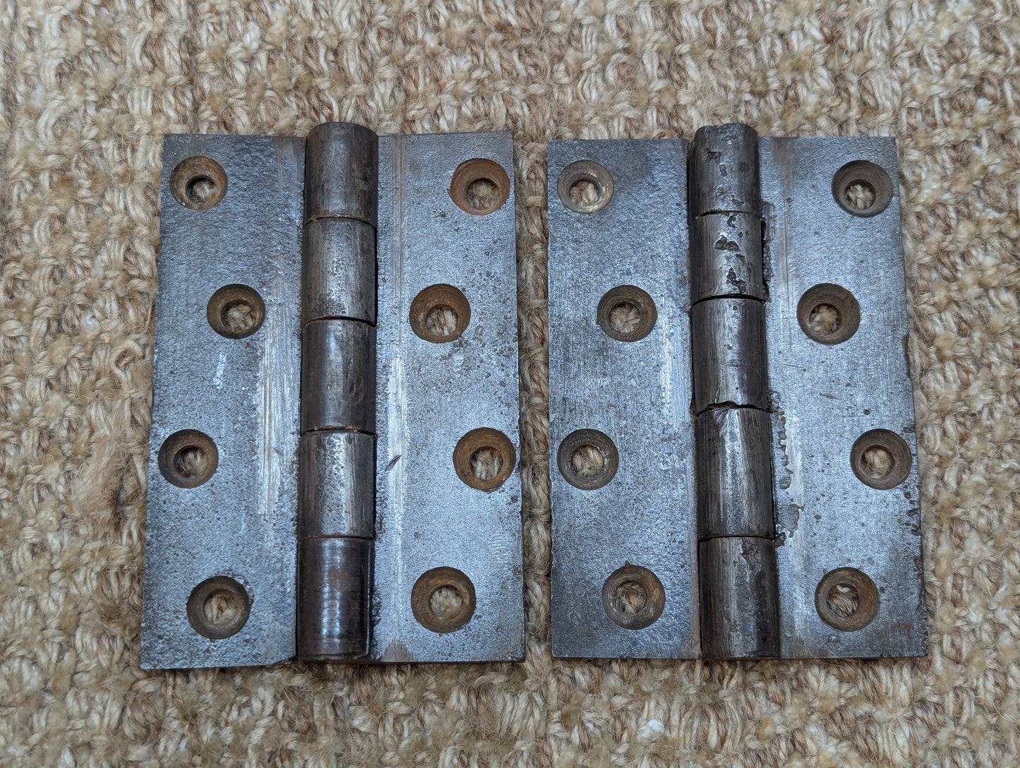 Pair 2 11/16" x 4" Antique Cast Iron Butt Hinges Door Hardware