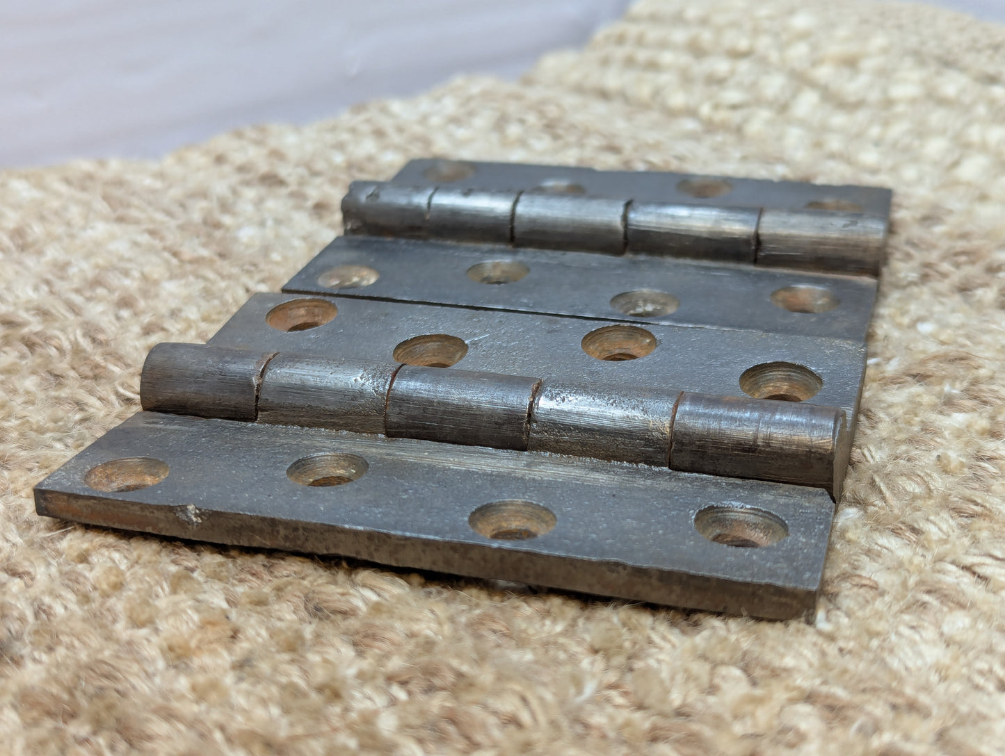 Pair 2 11/16" x 4" Antique Cast Iron Butt Hinges Door Hardware