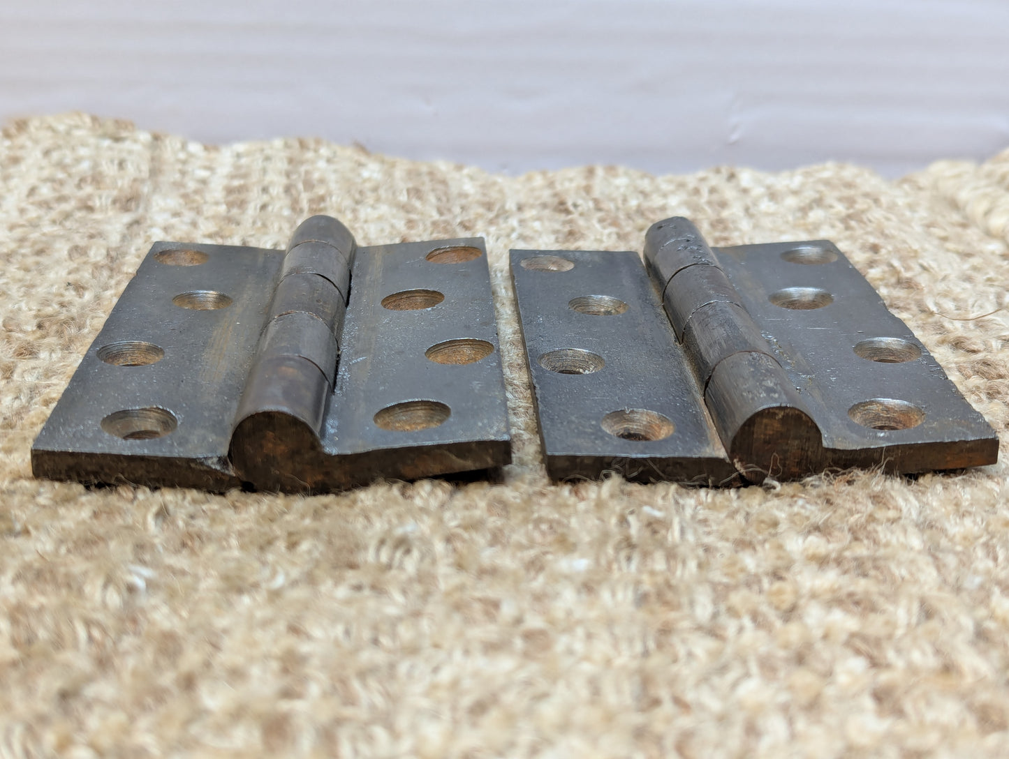 Pair 2 11/16" x 4" Antique Cast Iron Butt Hinges Door Hardware
