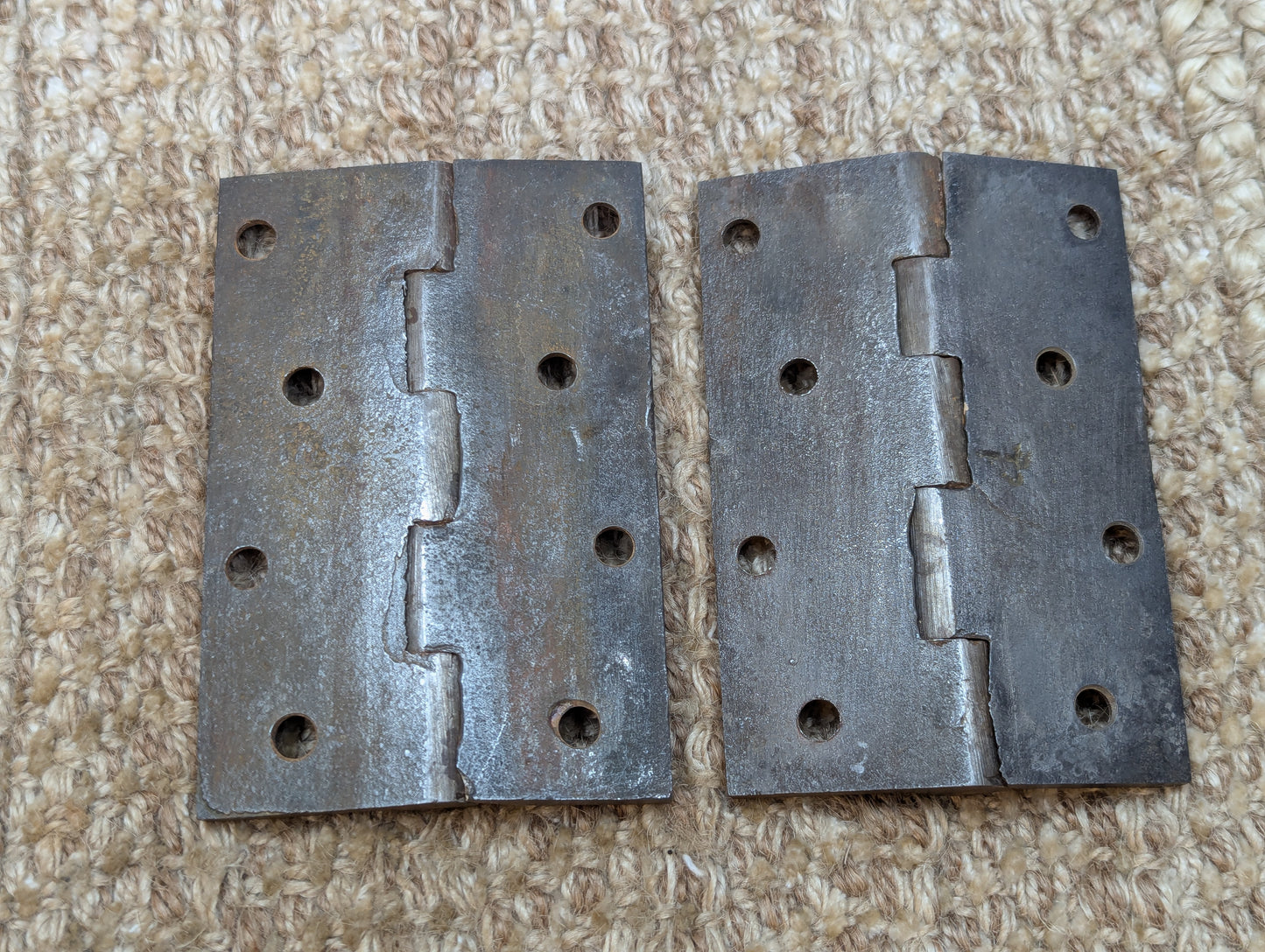 Pair 2 11/16" x 4" Antique Cast Iron Butt Hinges Door Hardware