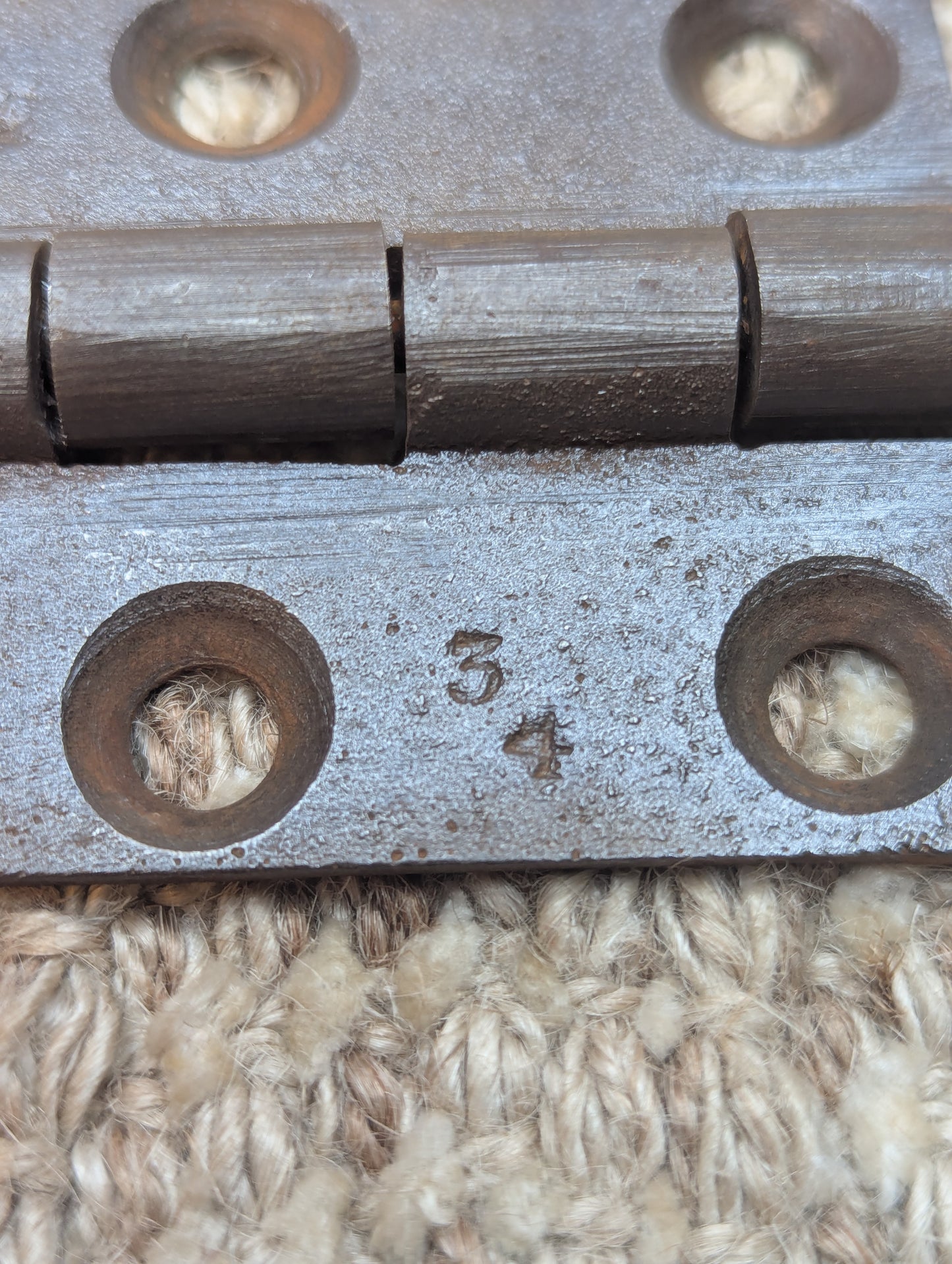 Pair 2 1/16" x 3 3/16" Antique Cast Iron Butt Hinges Door Hardware