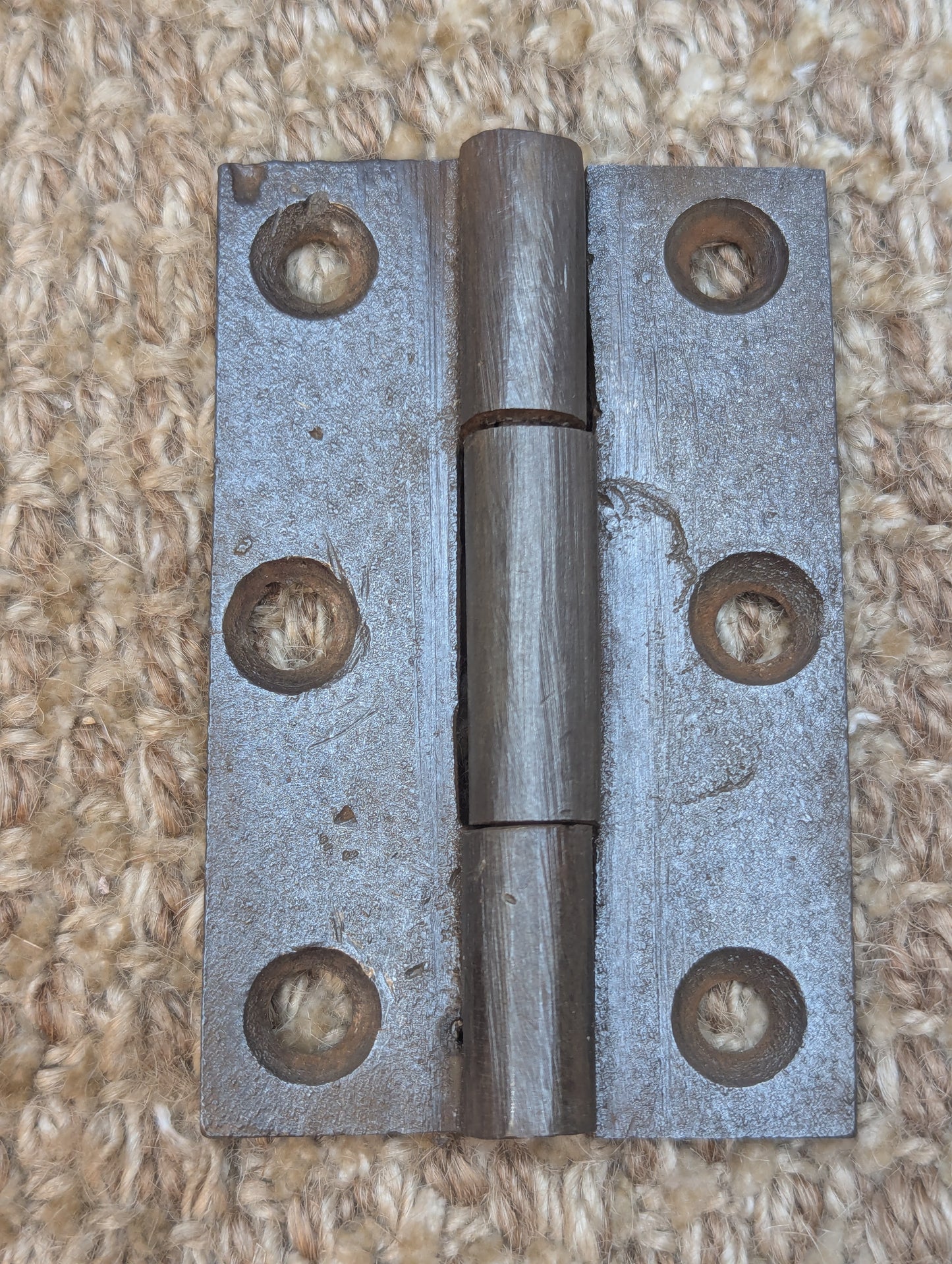 Pair 2 1/16" x 3 3/16" Antique Cast Iron Butt Hinges Door Hardware