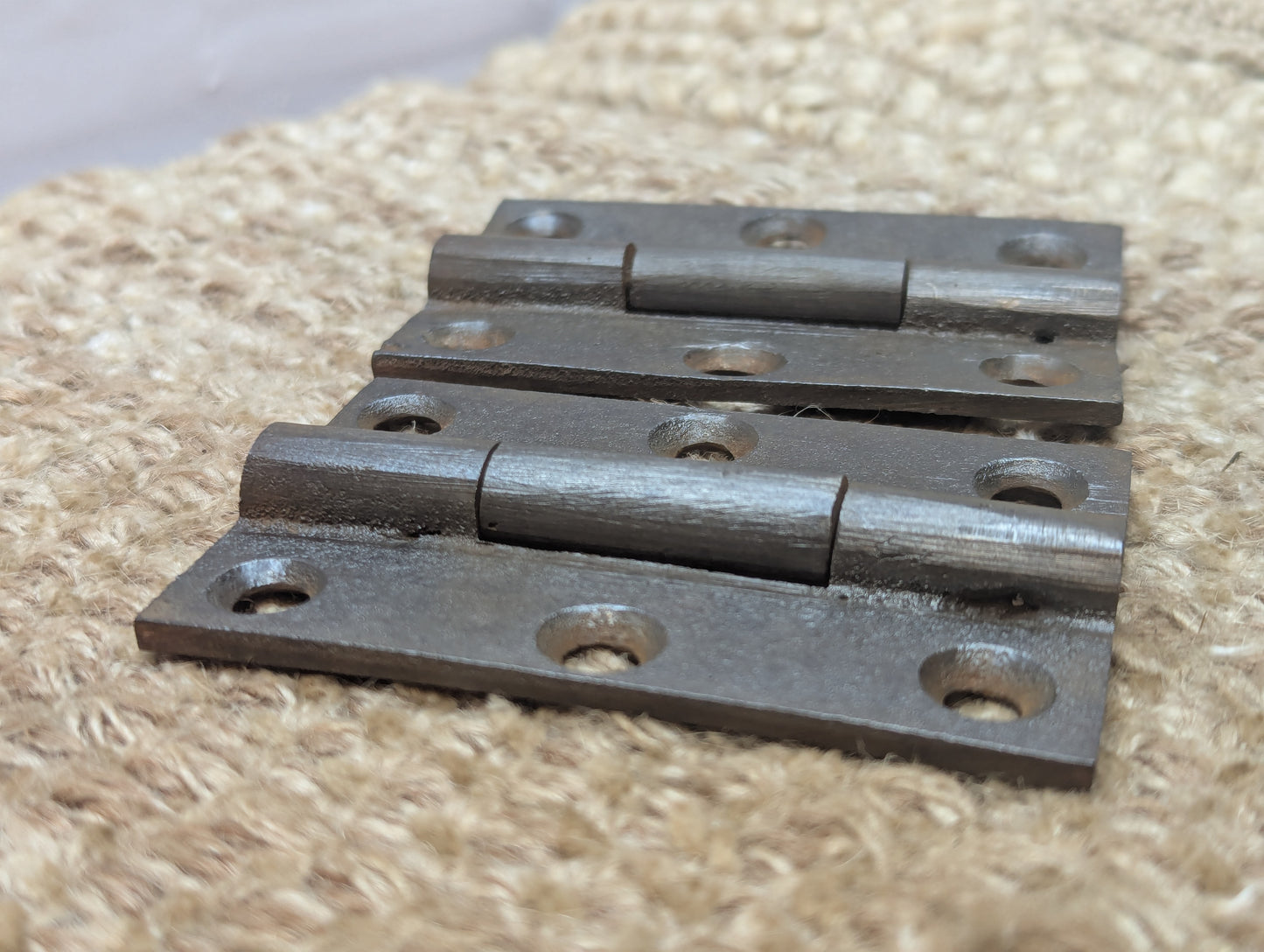 Pair 2 1/16" x 3 3/16" Antique Cast Iron Butt Hinges Door Hardware