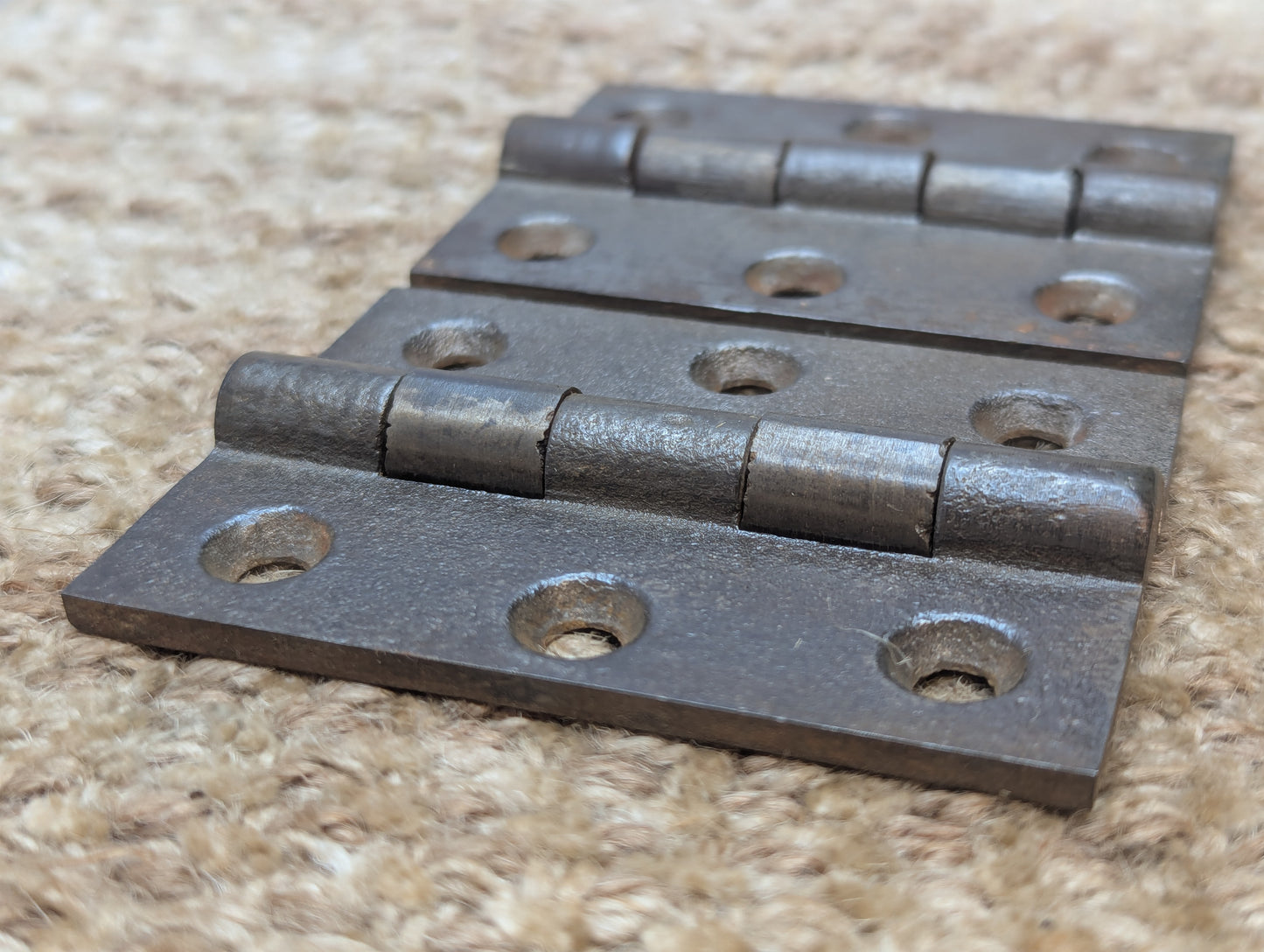 Pair 2 3/16" x 3" Antique Cast Iron Butt Hinges Door Hardware