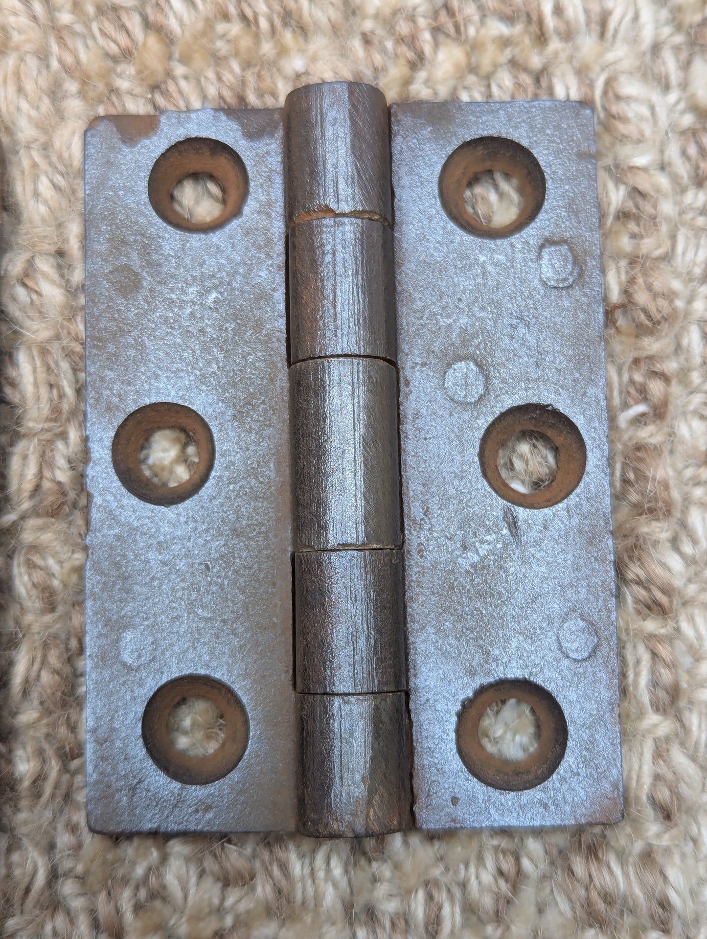 Pair 2 1/8" x 3" Antique Cast Iron Butt Hinges Door Hardware