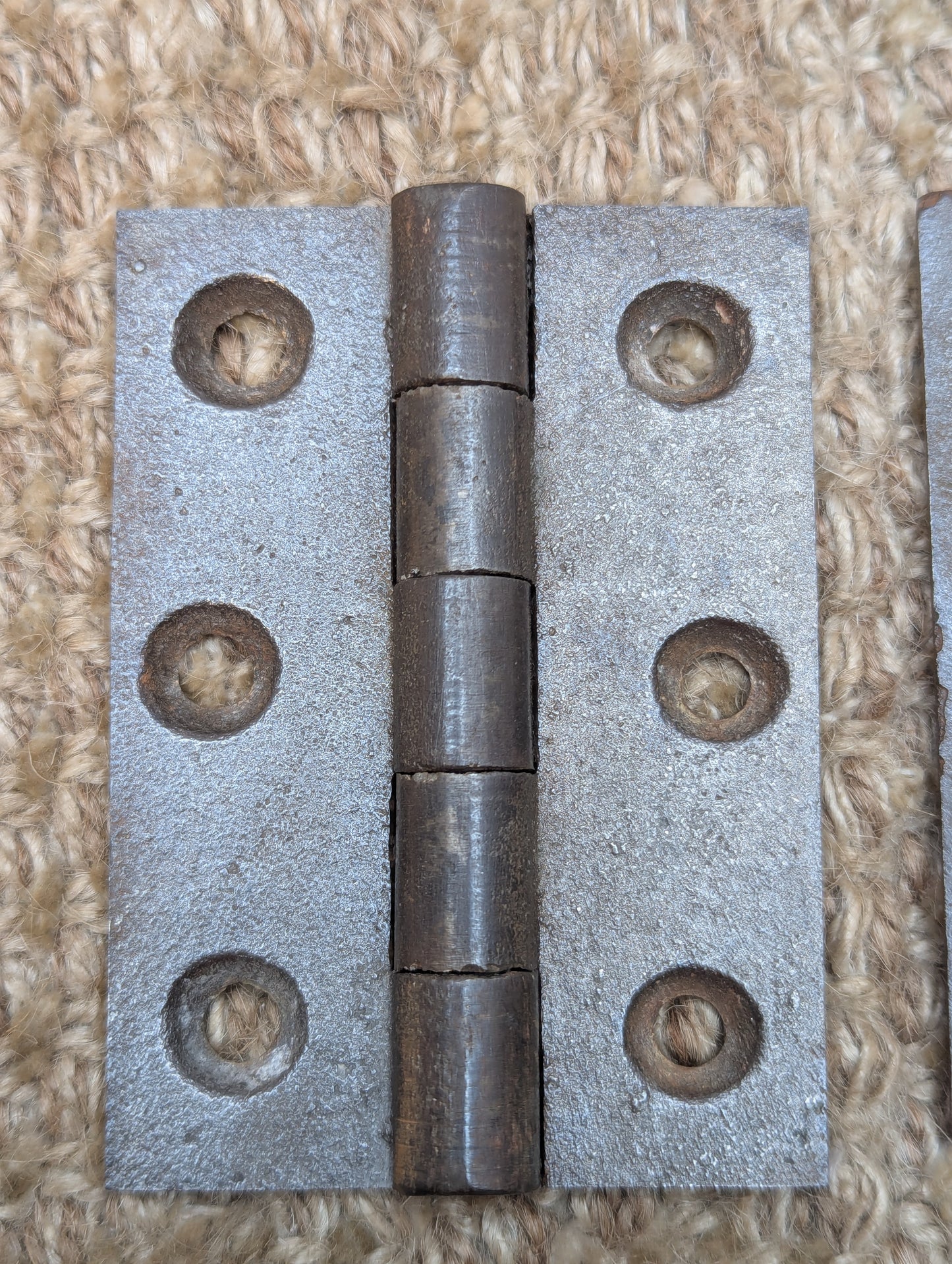 Pair 2 1/8" x 3" Antique Cast Iron Butt Hinges Door Hardware