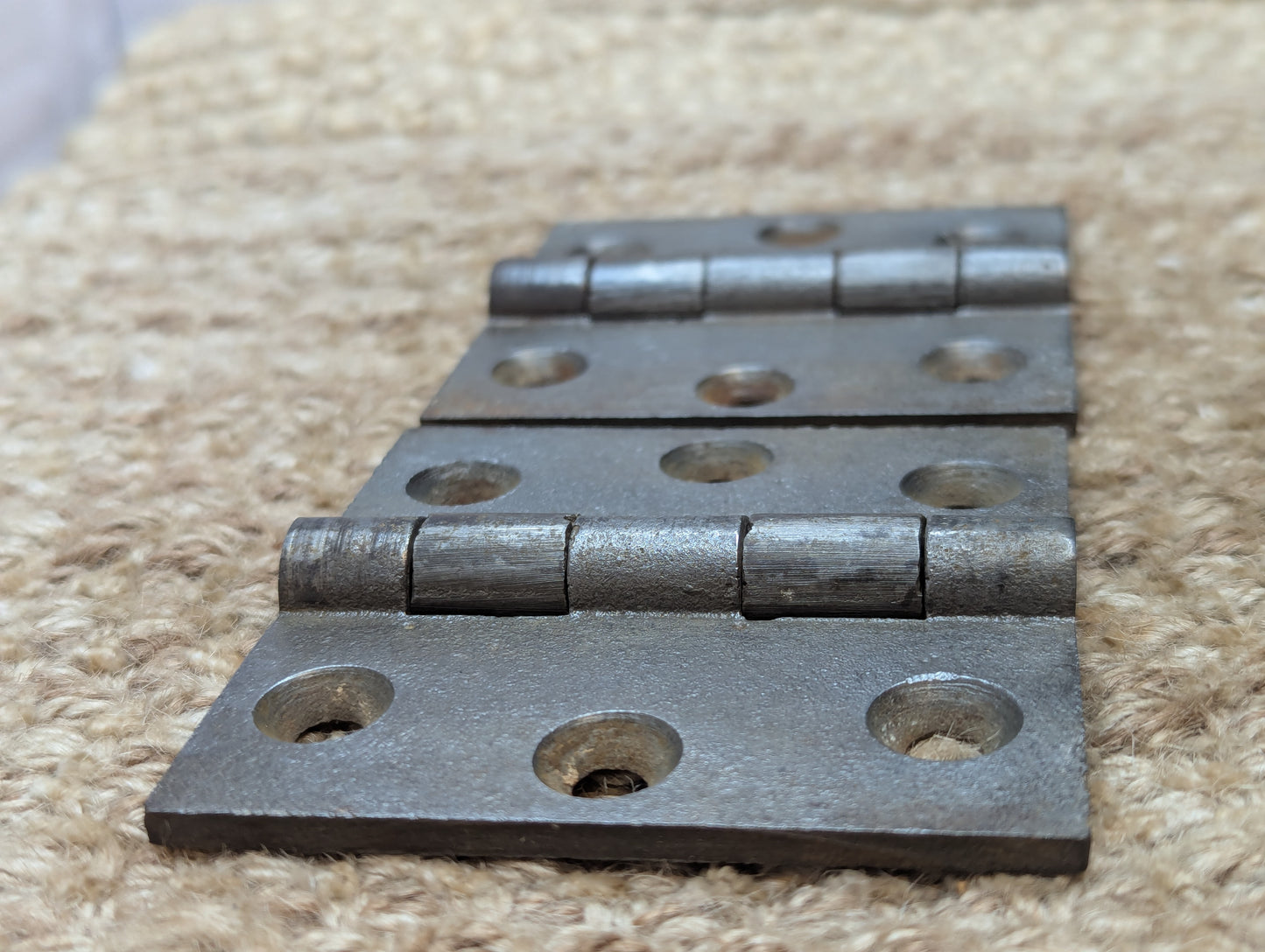 Pair 3" x 3" Antique Cast Iron Butt Hinges Door Hardware