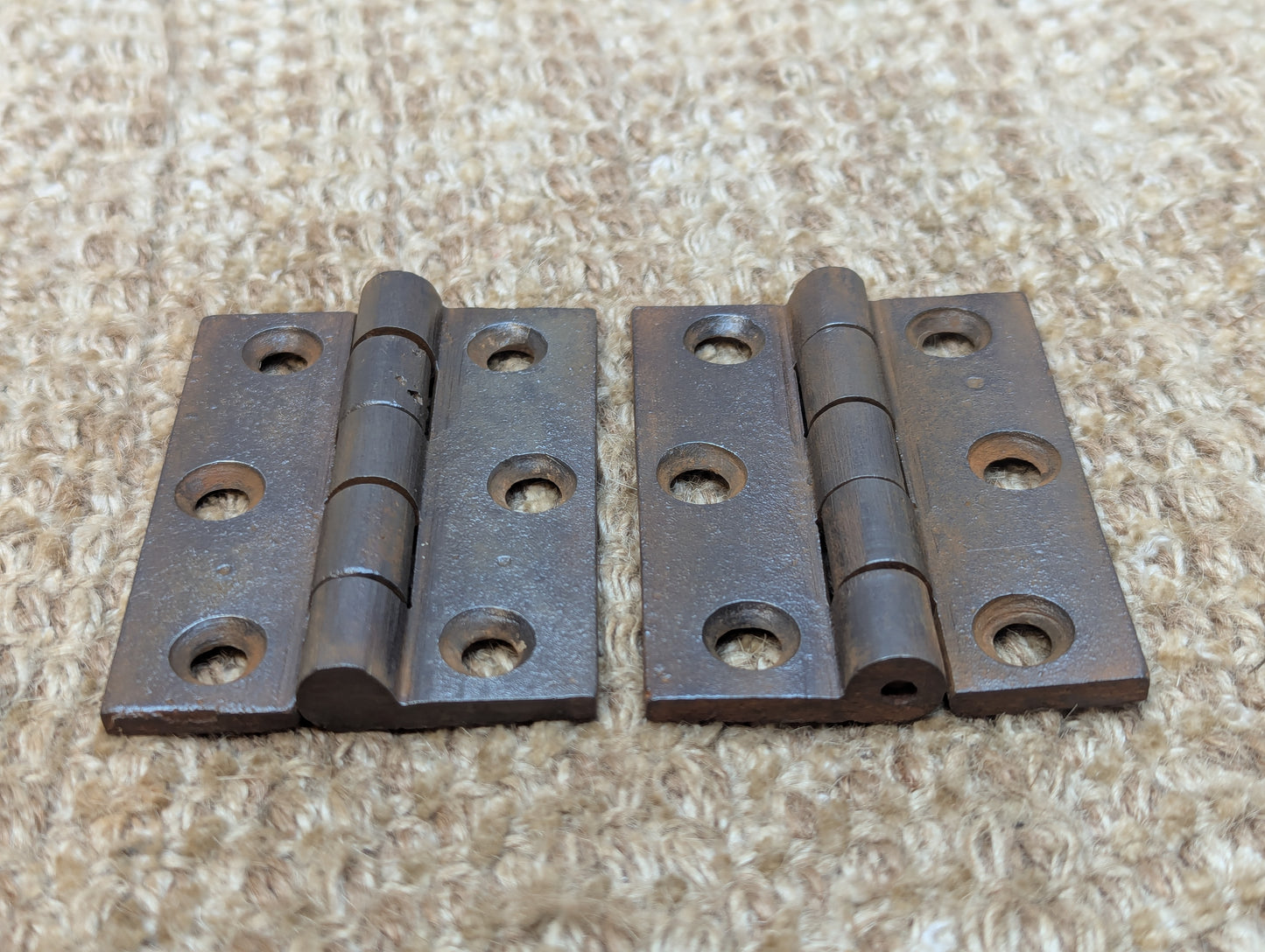 Pair 2 1/8" x 2 7/8" Antique Cast Iron Butt Hinges Door Hardware