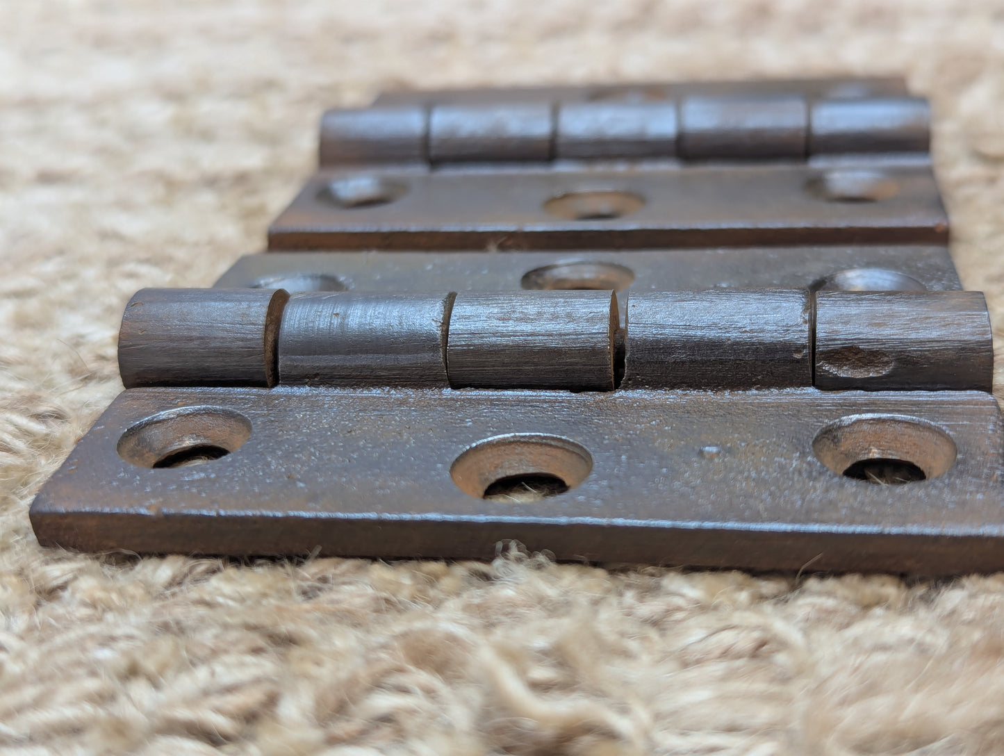 Pair 2 1/8" x 2 7/8" Antique Cast Iron Butt Hinges Door Hardware