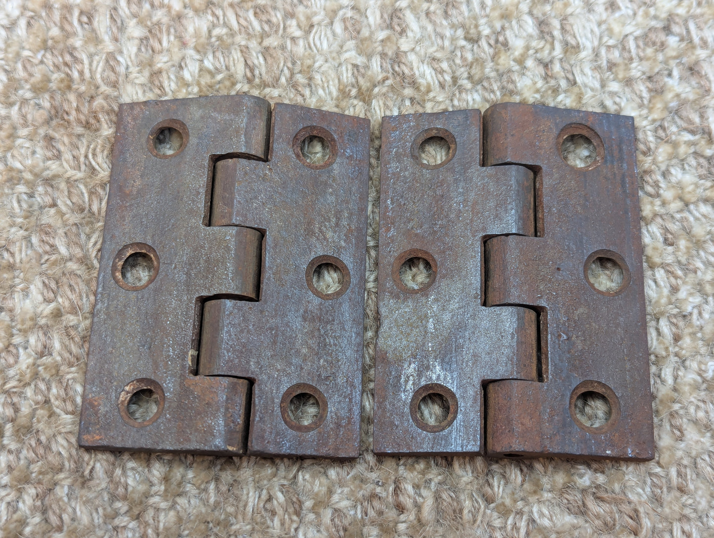 Pair 2 1/8" x 2 7/8" Antique Cast Iron Butt Hinges Door Hardware
