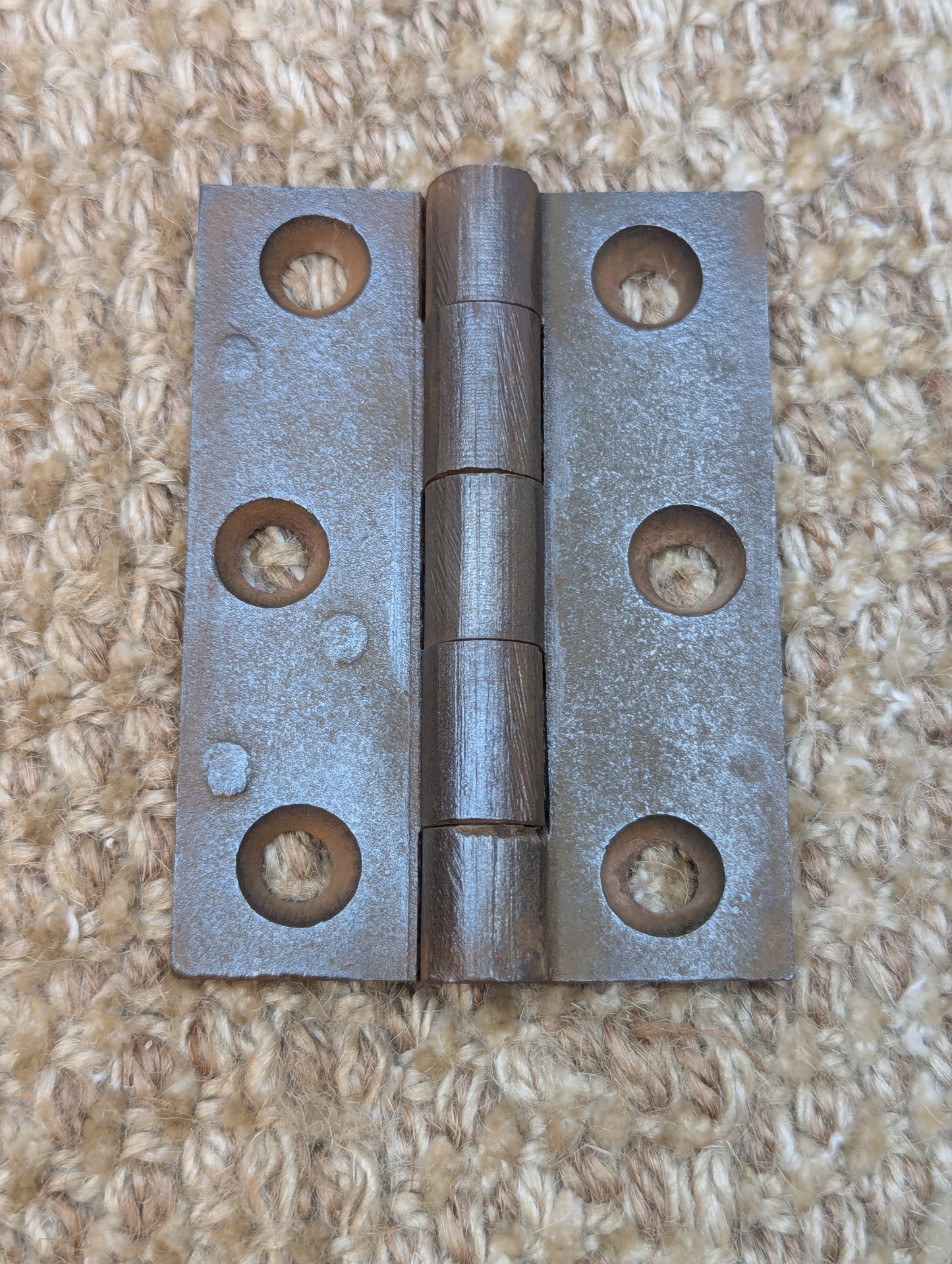 Pair 2 1/8" x 2 15/16" Antique Cast Iron Butt Hinges Door Hardware