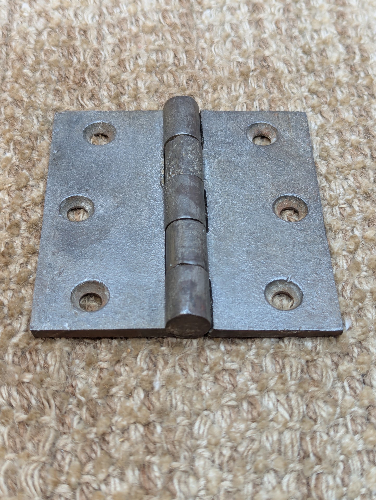 3 7/16" x 3 1/2" Antique Cast Iron Butt Hinge Door Hardware
