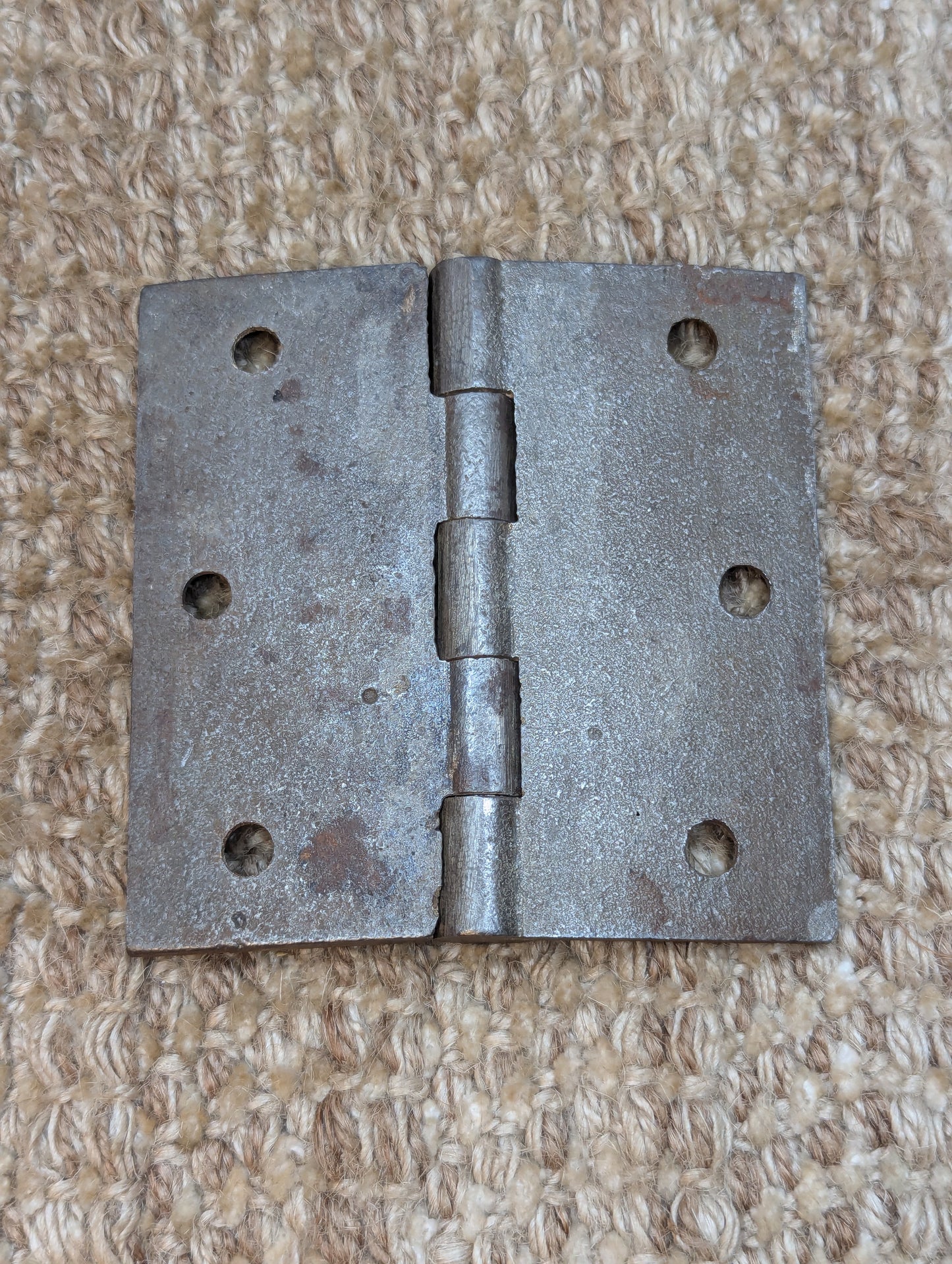 3 7/16" x 3 1/2" Antique Cast Iron Butt Hinge Door Hardware