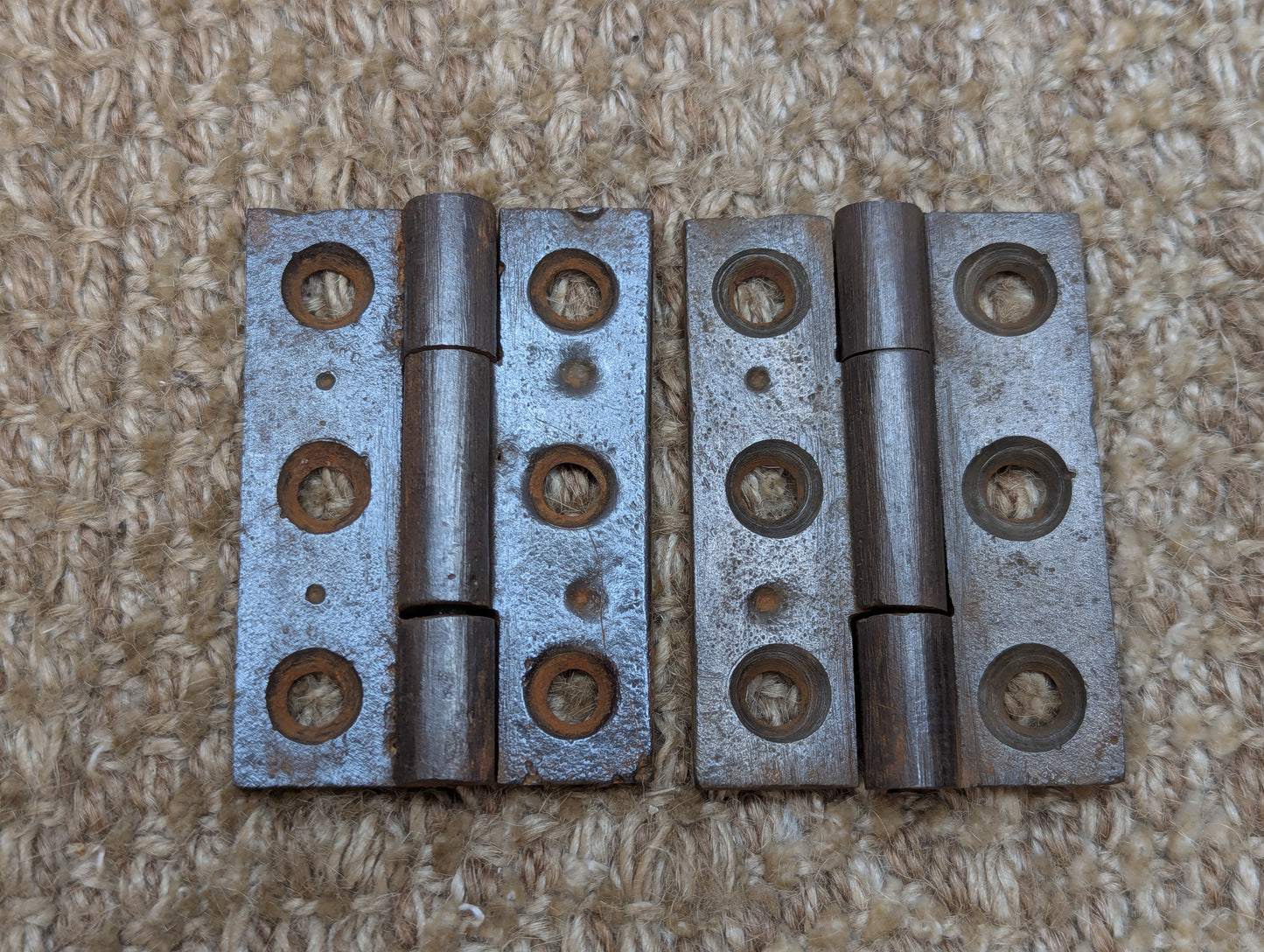 Pair 1 3/4" x 2 9/16" Antique Cast Iron Butt Hinge Door Hardware