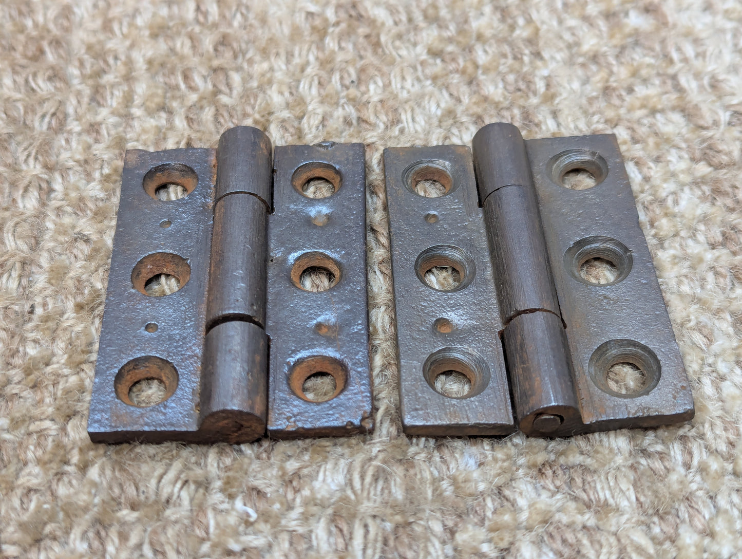 Pair 1 3/4" x 2 9/16" Antique Cast Iron Butt Hinge Door Hardware