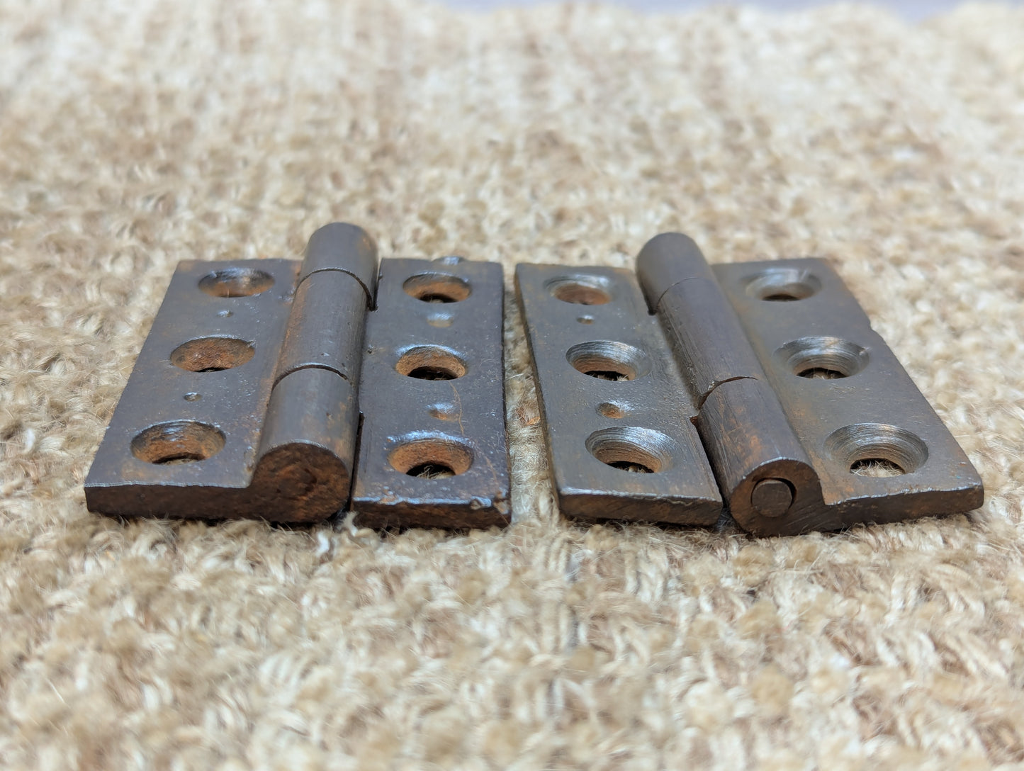 Pair 1 3/4" x 2 9/16" Antique Cast Iron Butt Hinge Door Hardware