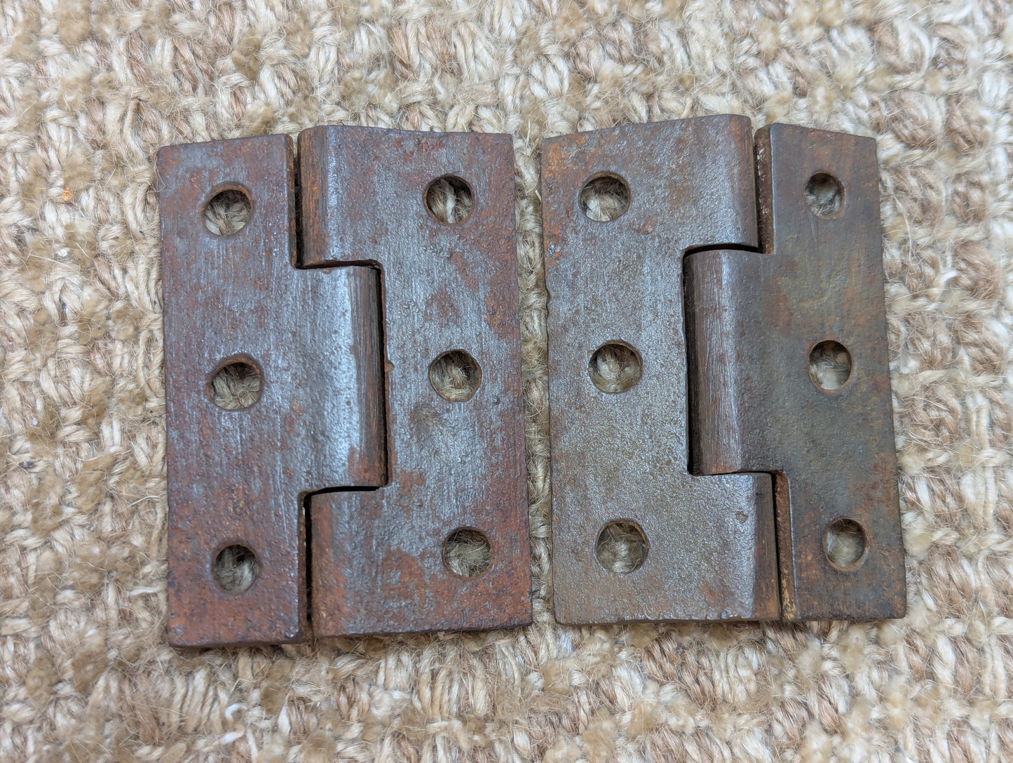 Pair 1 3/4" x 2 9/16" Antique Cast Iron Butt Hinge Door Hardware