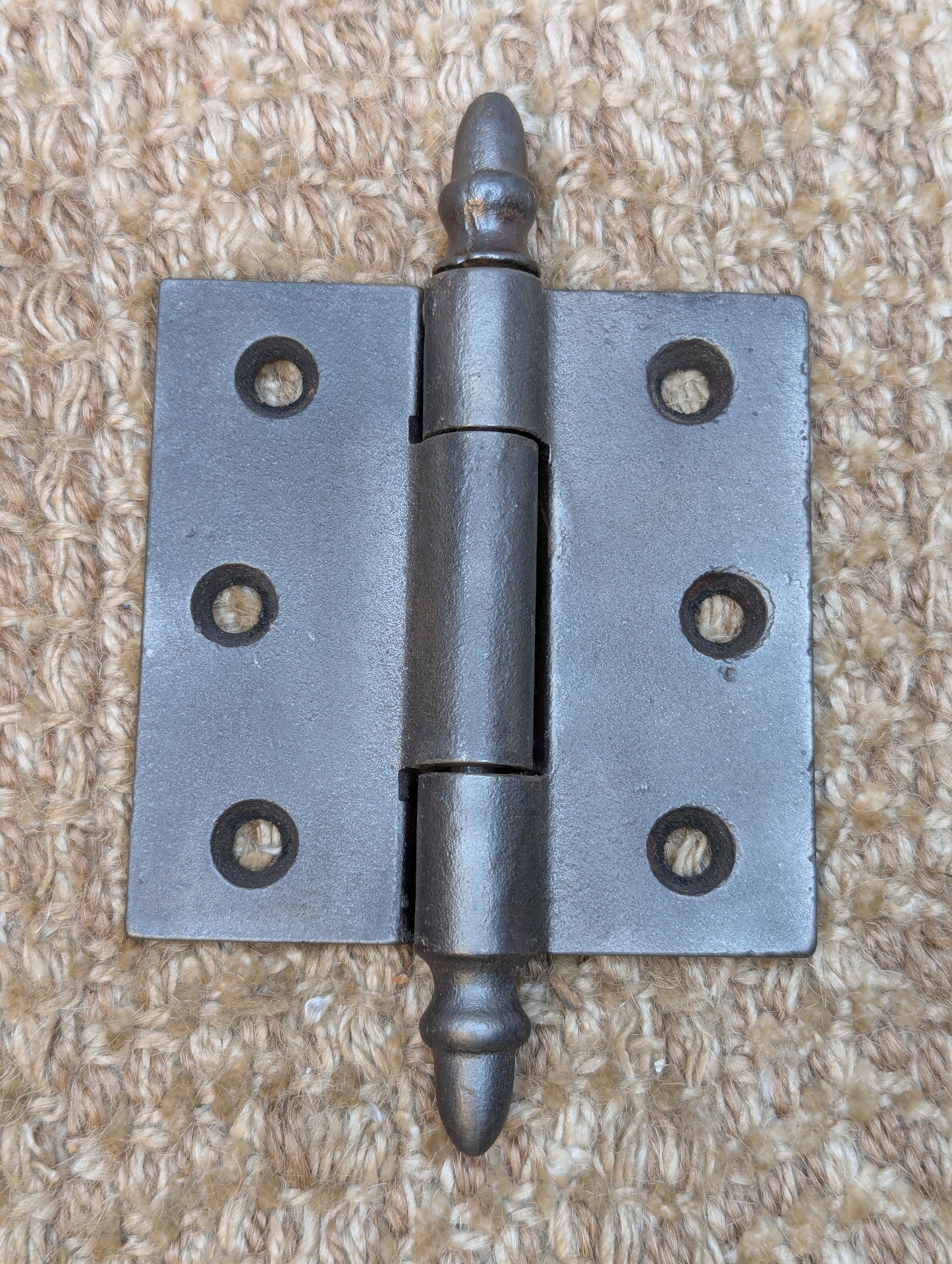 3" x 3" Antique Cast Iron Acorn Tip Hinge Door Hardware