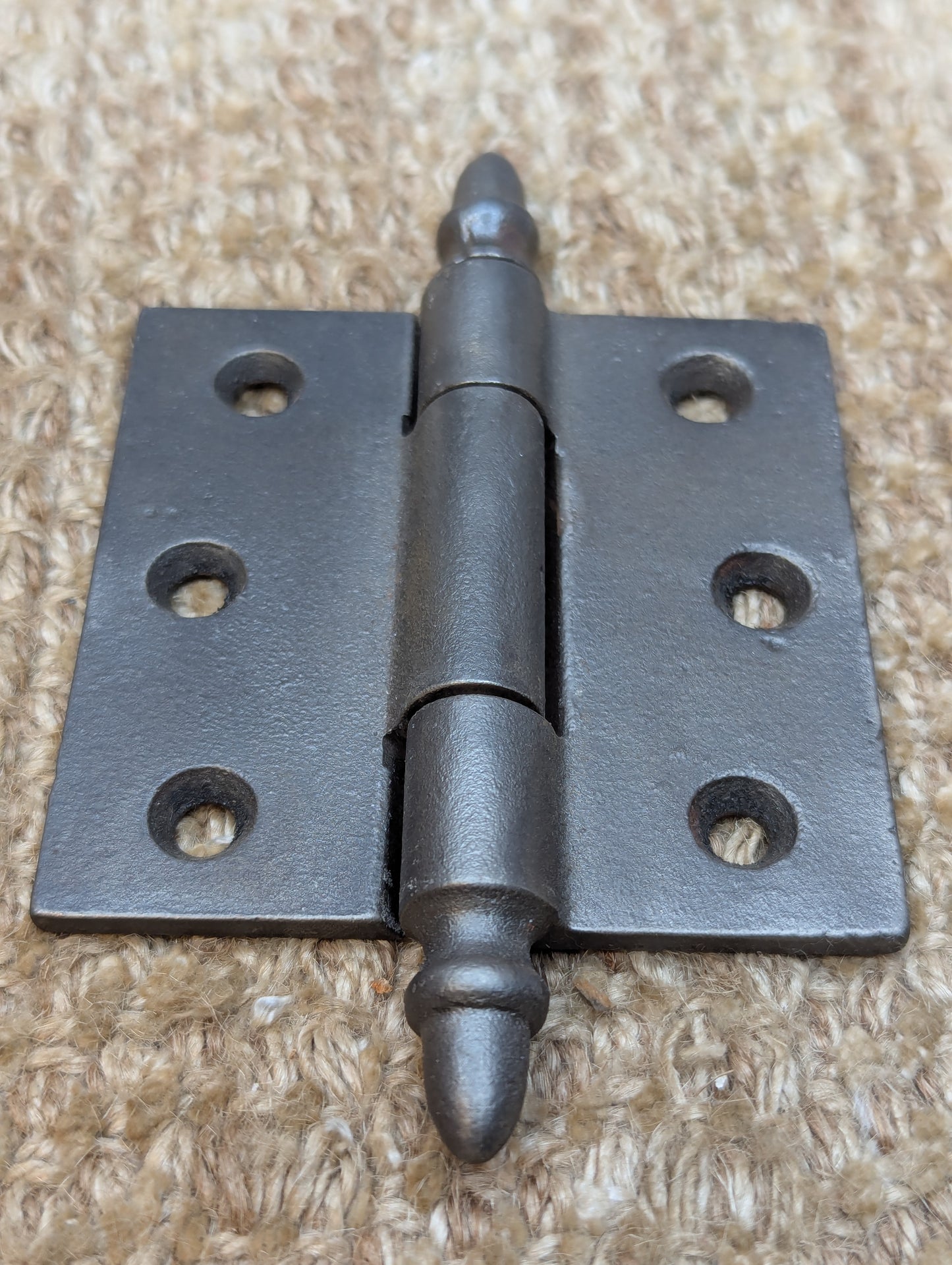 3" x 3" Antique Cast Iron Acorn Tip Hinge Door Hardware