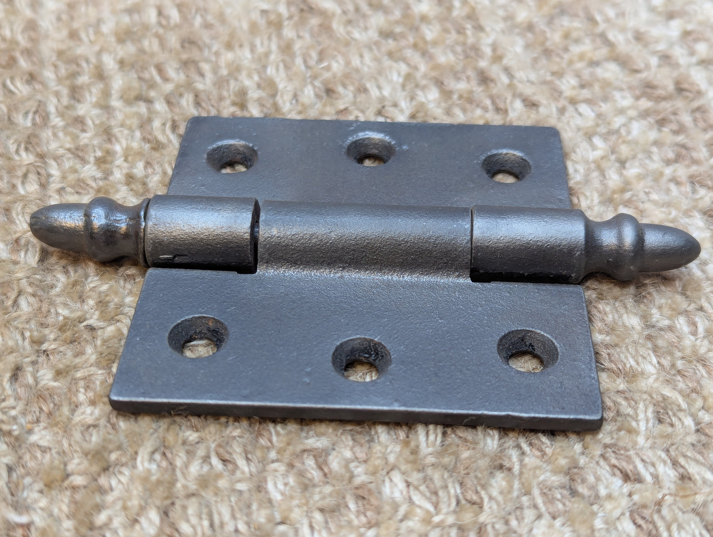 3" x 3" Antique Cast Iron Acorn Tip Hinge Door Hardware