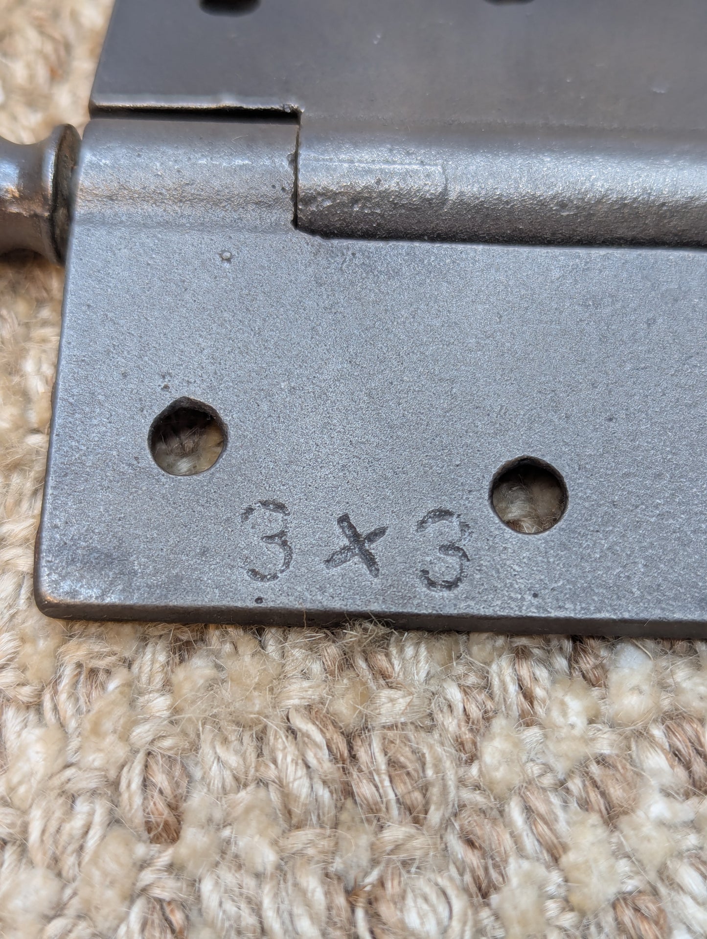 3" x 3" Antique Cast Iron Acorn Tip Hinge Door Hardware