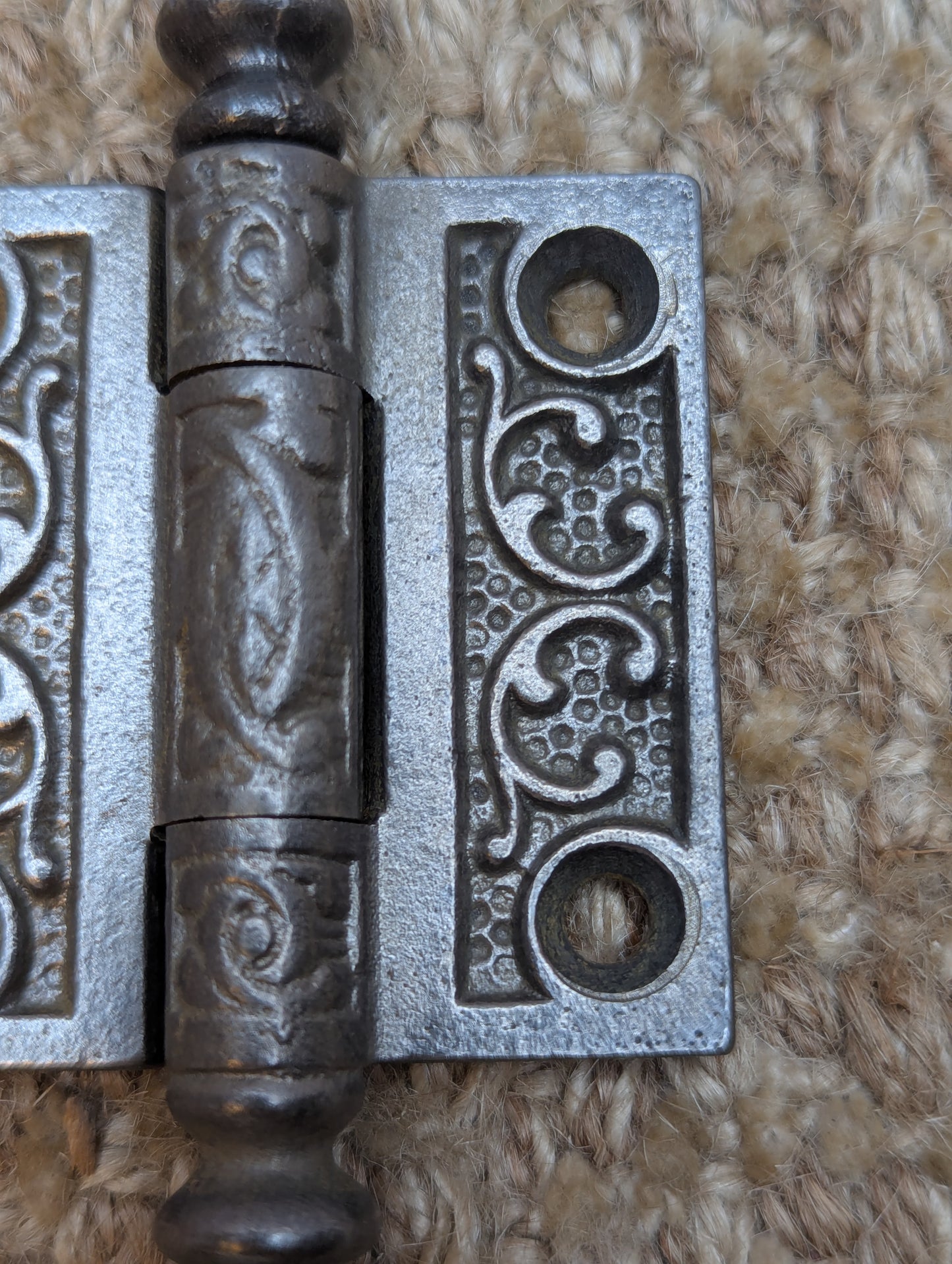 2" x 2" Antique Ornate Cast Iron Steeple Tip Hinge Door Hardware