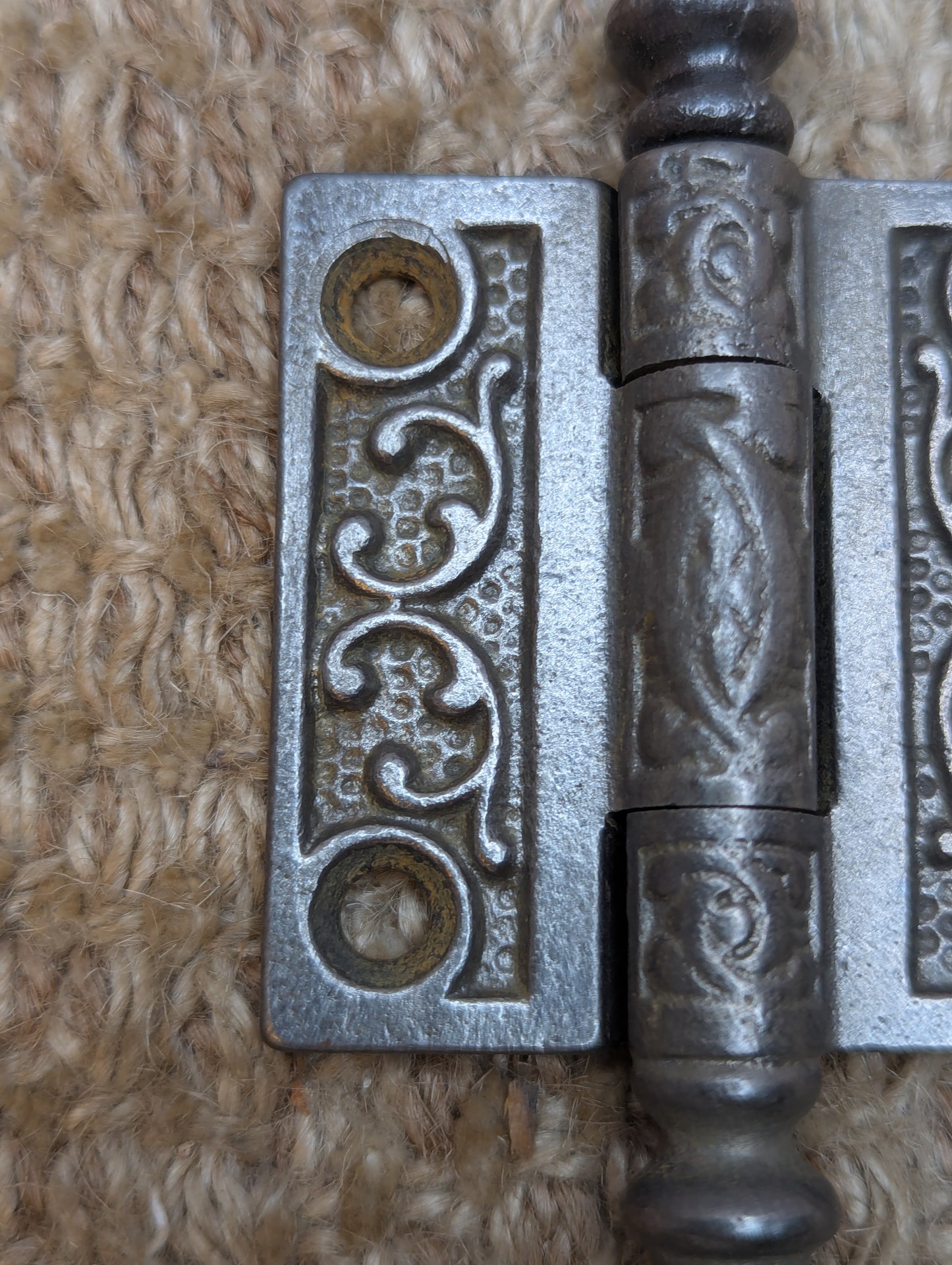 2" x 2" Antique Ornate Cast Iron Steeple Tip Hinge Door Hardware