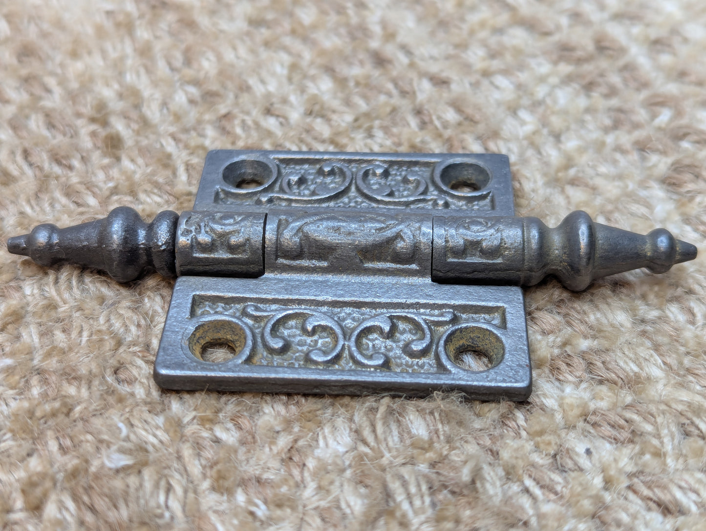 2" x 2" Antique Ornate Cast Iron Steeple Tip Hinge Door Hardware