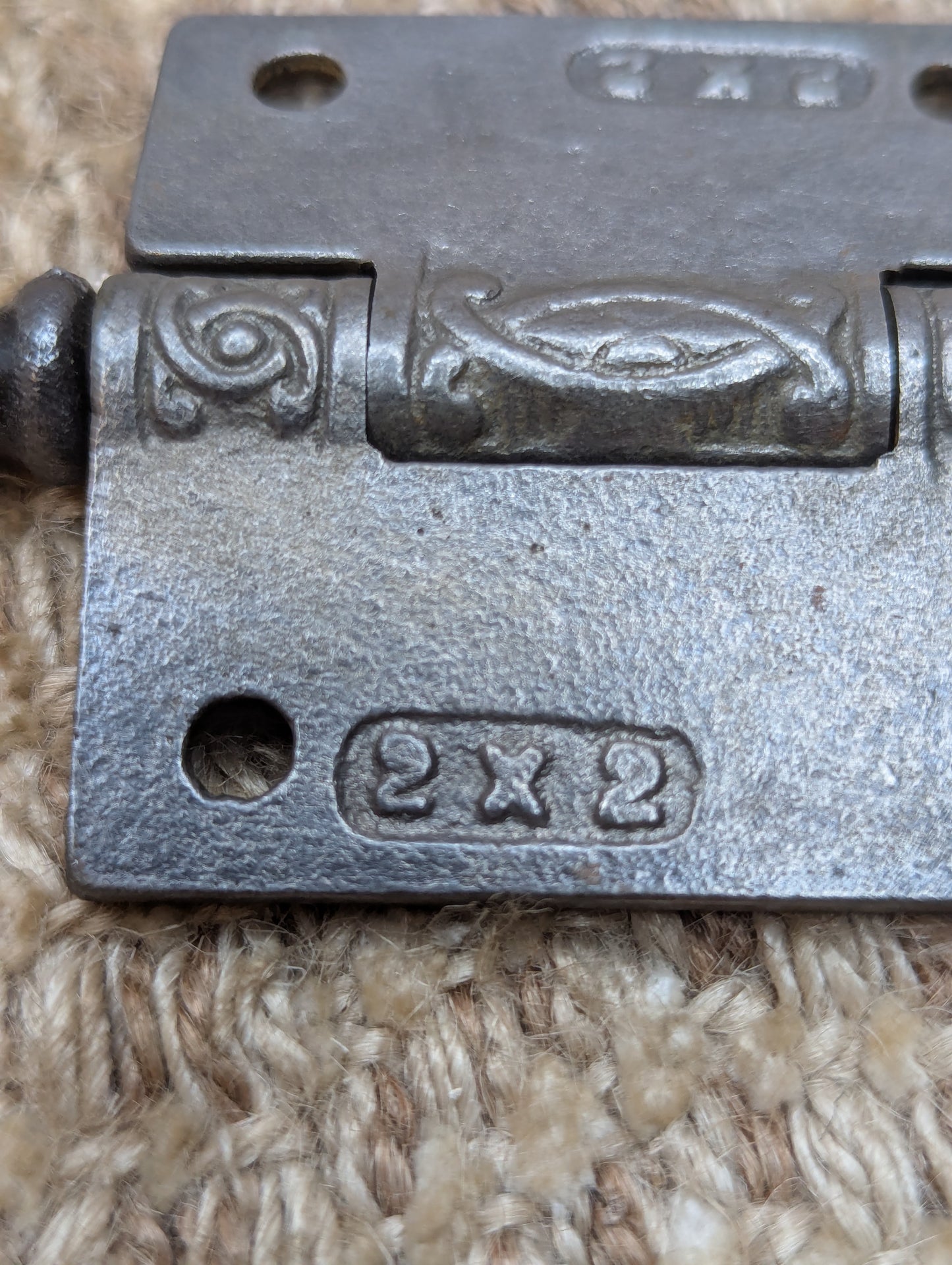 2" x 2" Antique Ornate Cast Iron Steeple Tip Hinge Door Hardware