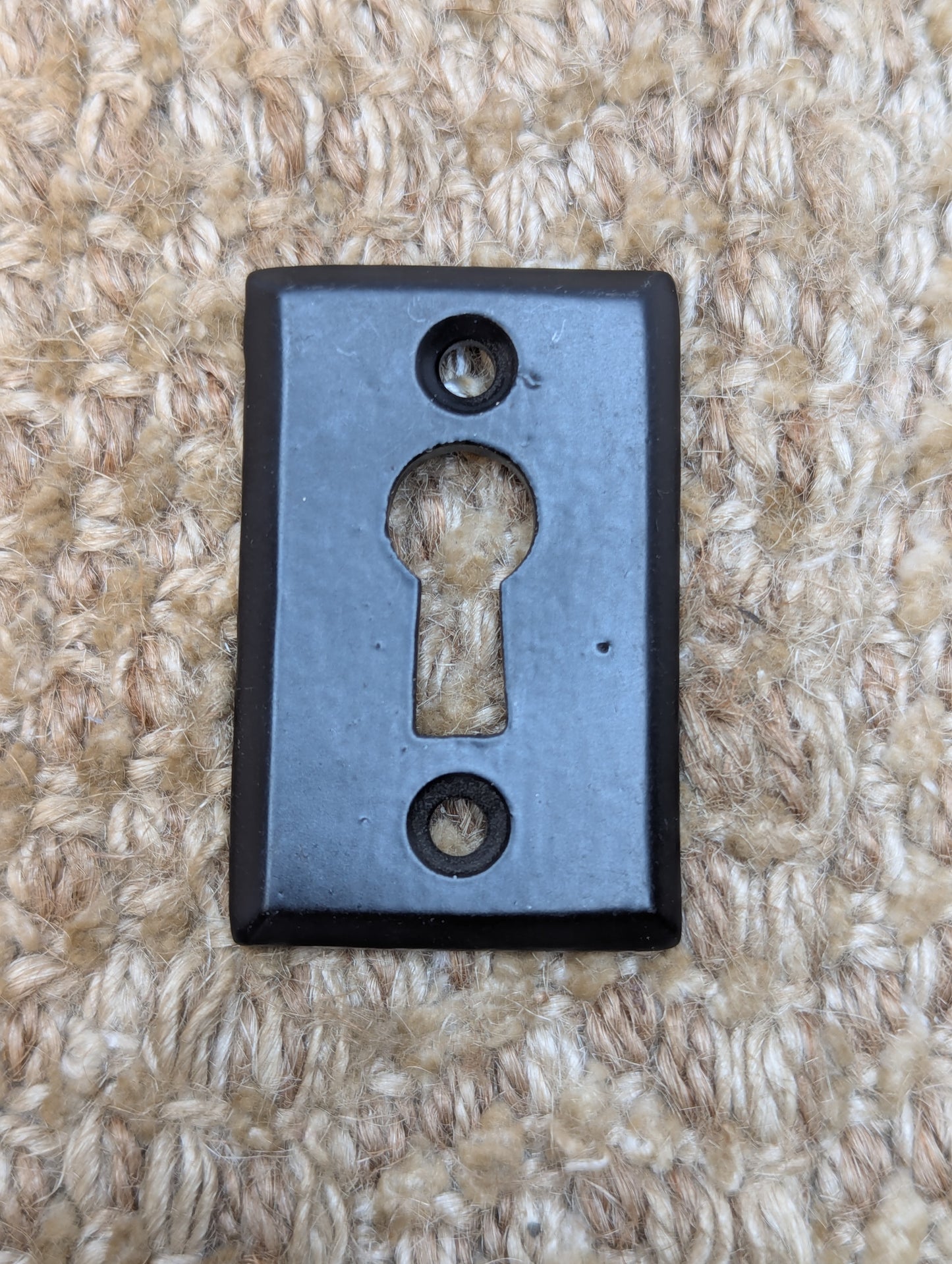Vintage Black Cast Iron Key Hole Cover Escutcheon Door Hardware