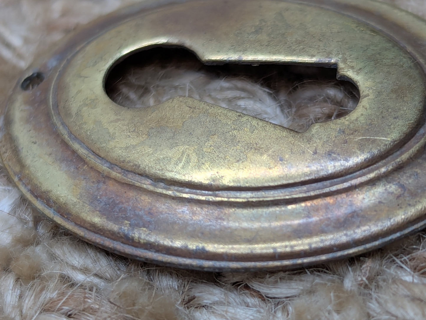 Antique Brass Key Hole Cover Escutcheon Door Hardware