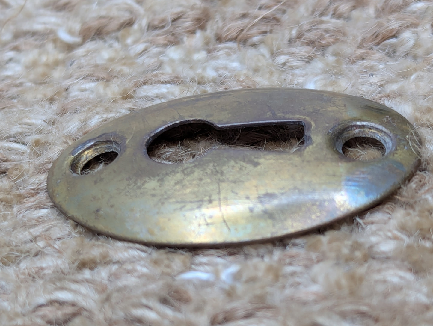Antique Yale Brass Key Hole Cover Escutcheon Door Hardware