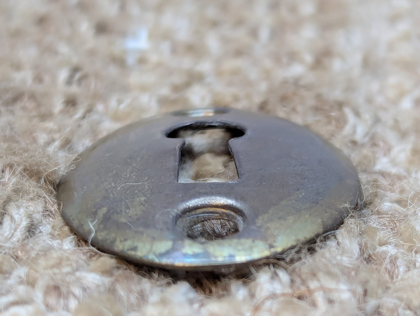 Antique Yale Brass Key Hole Cover Escutcheon Door Hardware