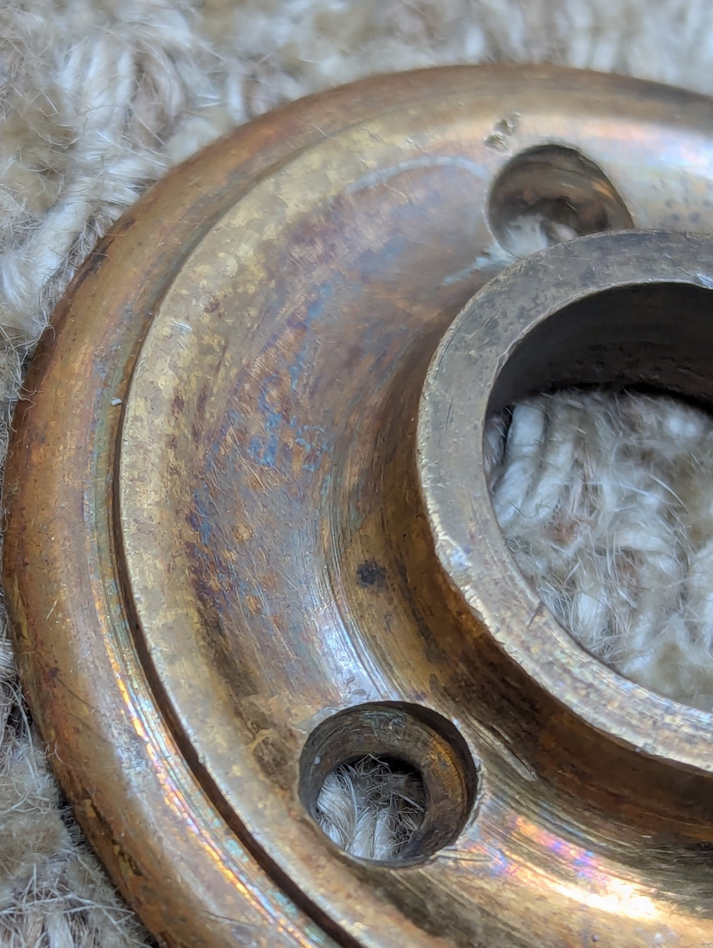 2 1/16" Antique Cast Brass Rosette Escutcheon For Door Knob Door Hardware #2333