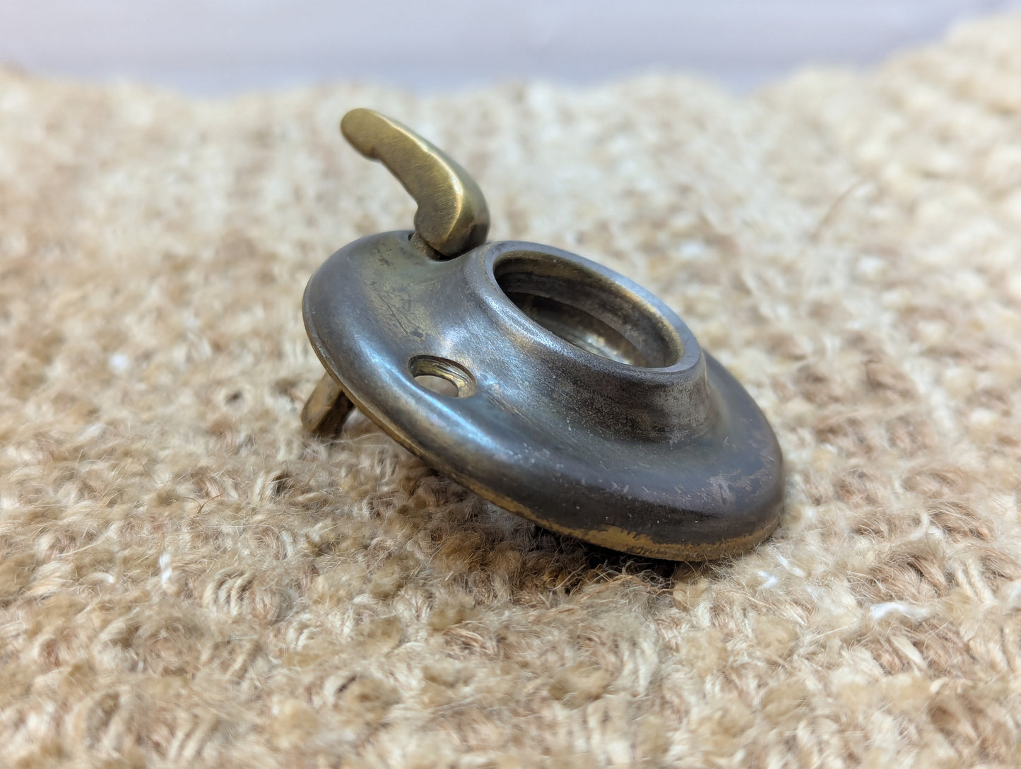 2" Antique Brass Plated Steel Rosette Escutcheon For Door Knob Door Hardware With Thumb Lock