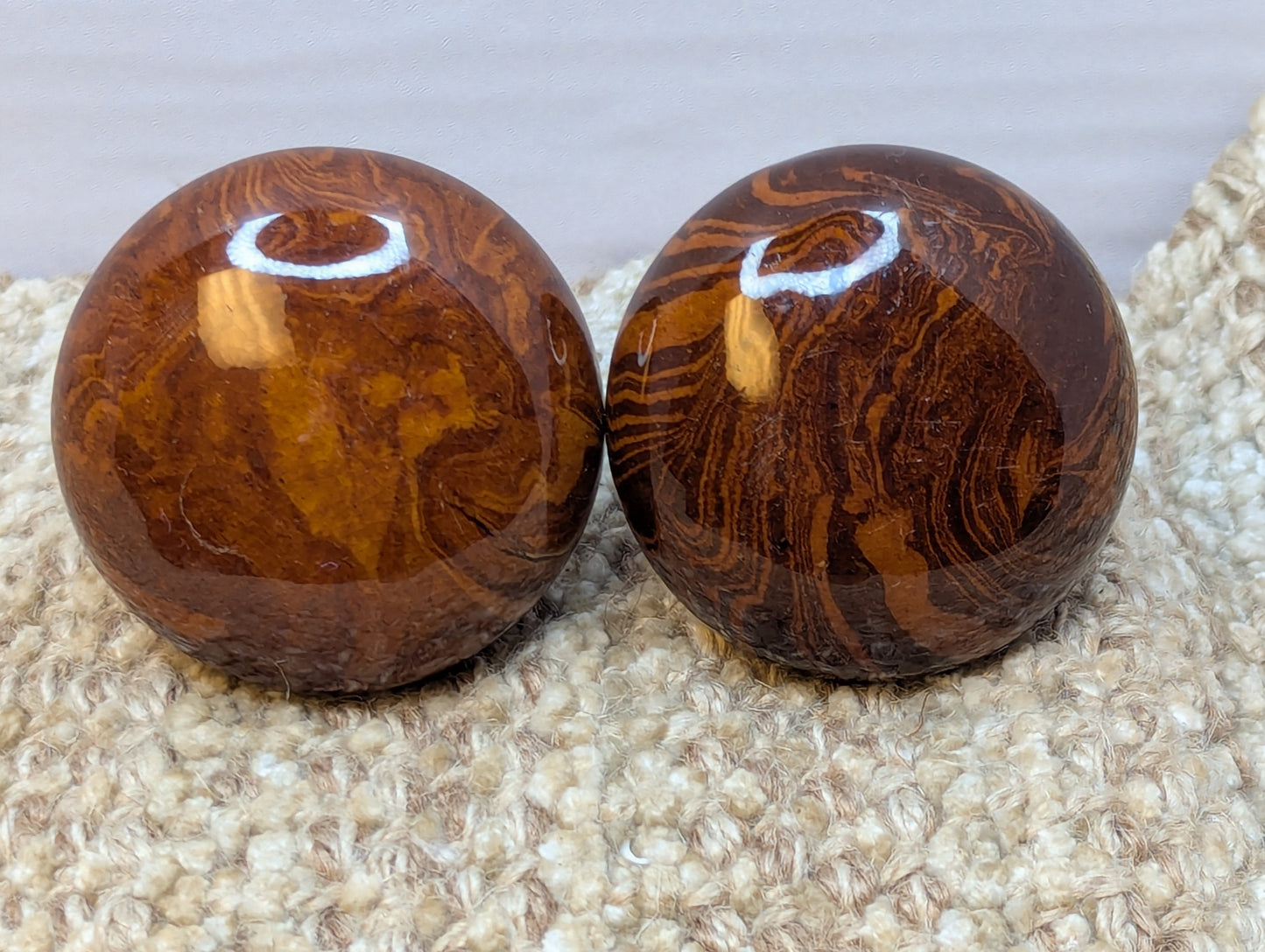 Pair Antique Swirl Brown Porcelain Door Knob Door Hardware