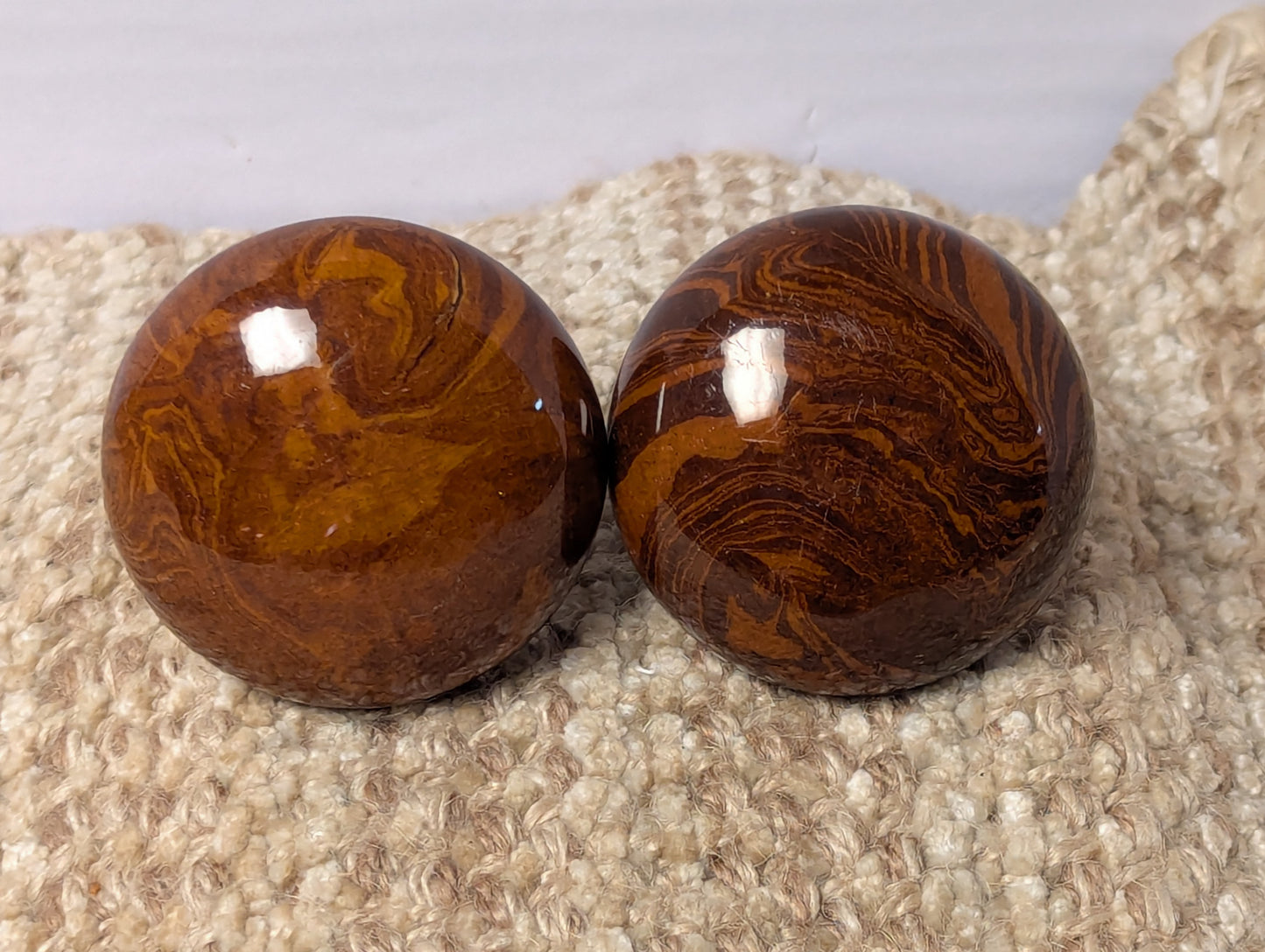 Pair Antique Swirl Brown Porcelain Door Knob Door Hardware