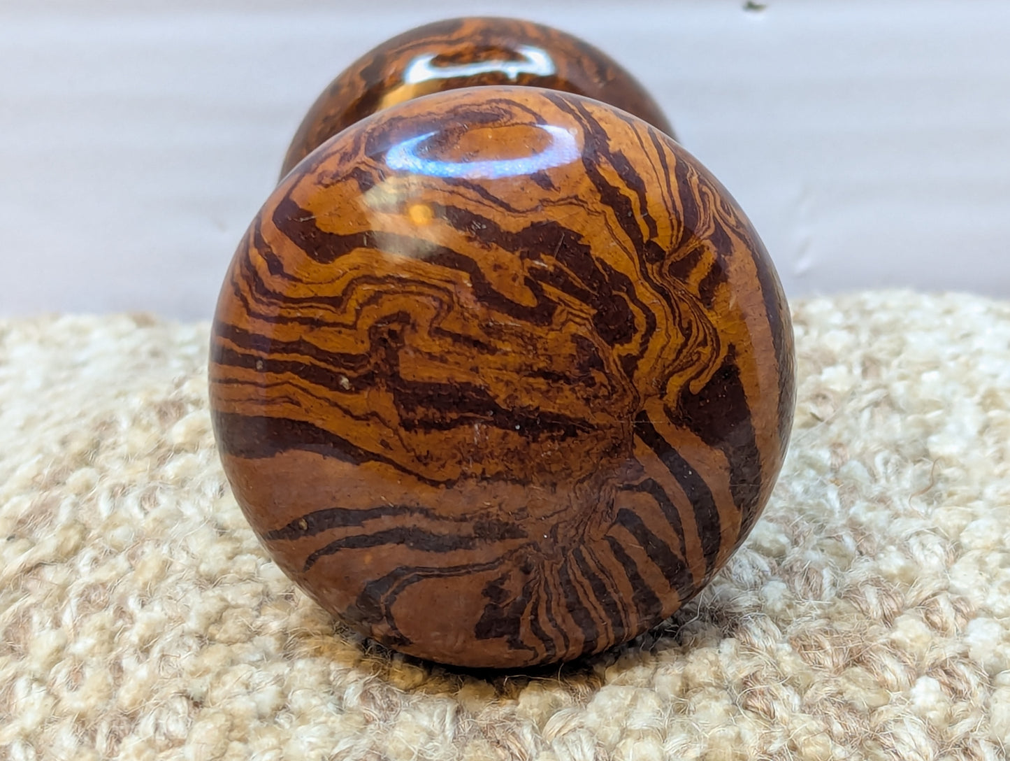 Pair Antique Swirl Brown Porcelain Door Knob Door Hardware