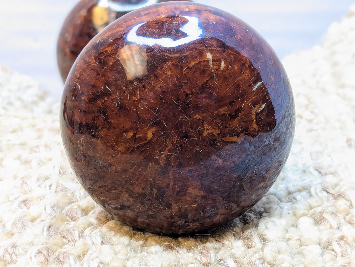 Pair Antique Swirl Brown Porcelain Door Knob Door Hardware
