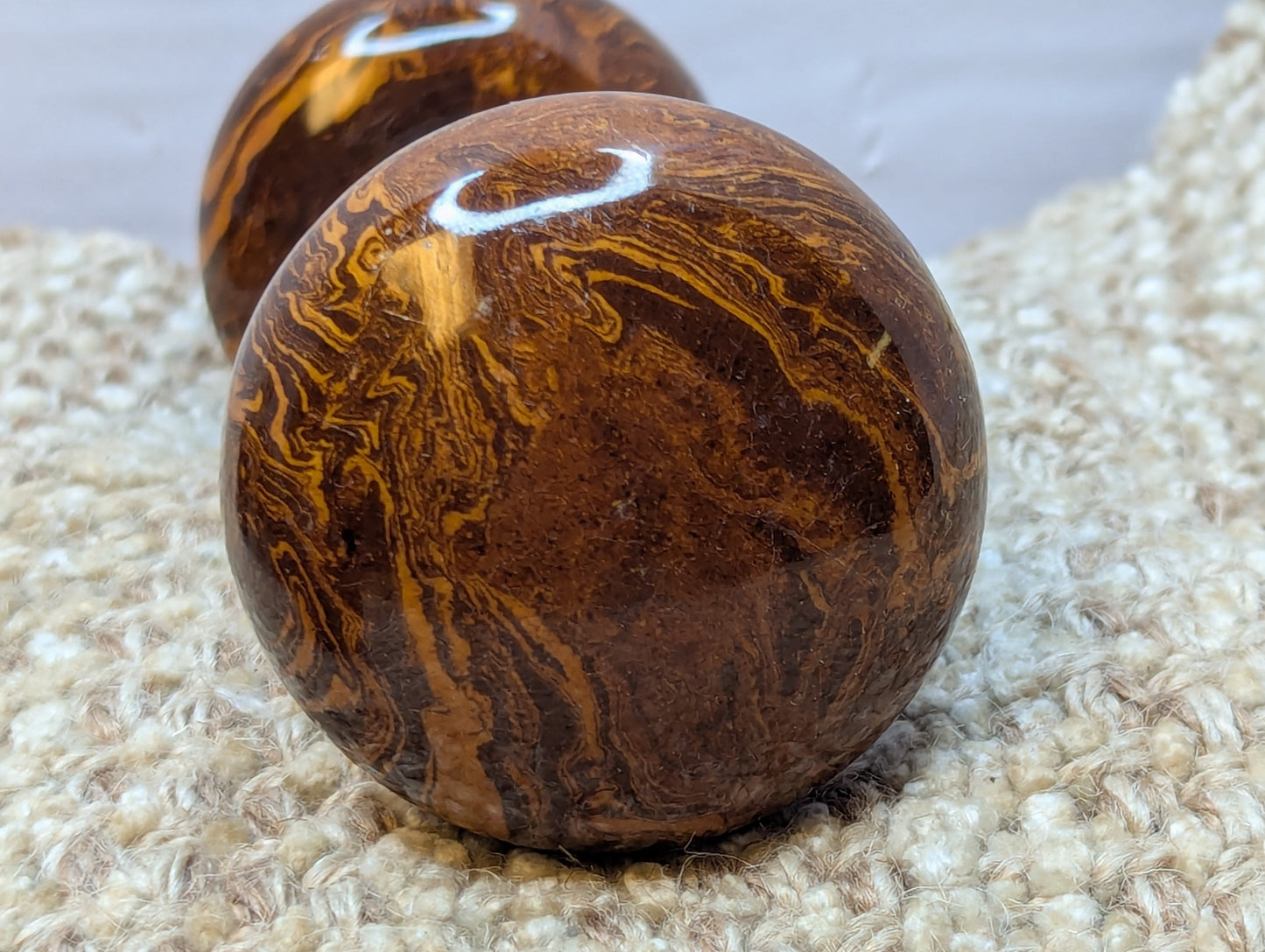 Pair Antique Swirl Brown Porcelain Door Knob Door Hardware