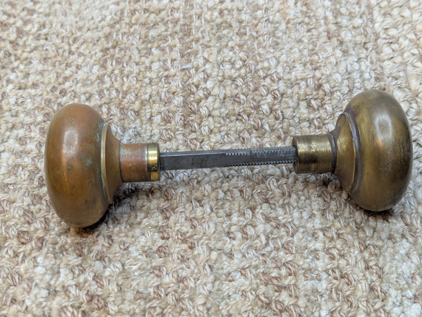2 1/4" Antique Brass Door Knob Set Door Hardware