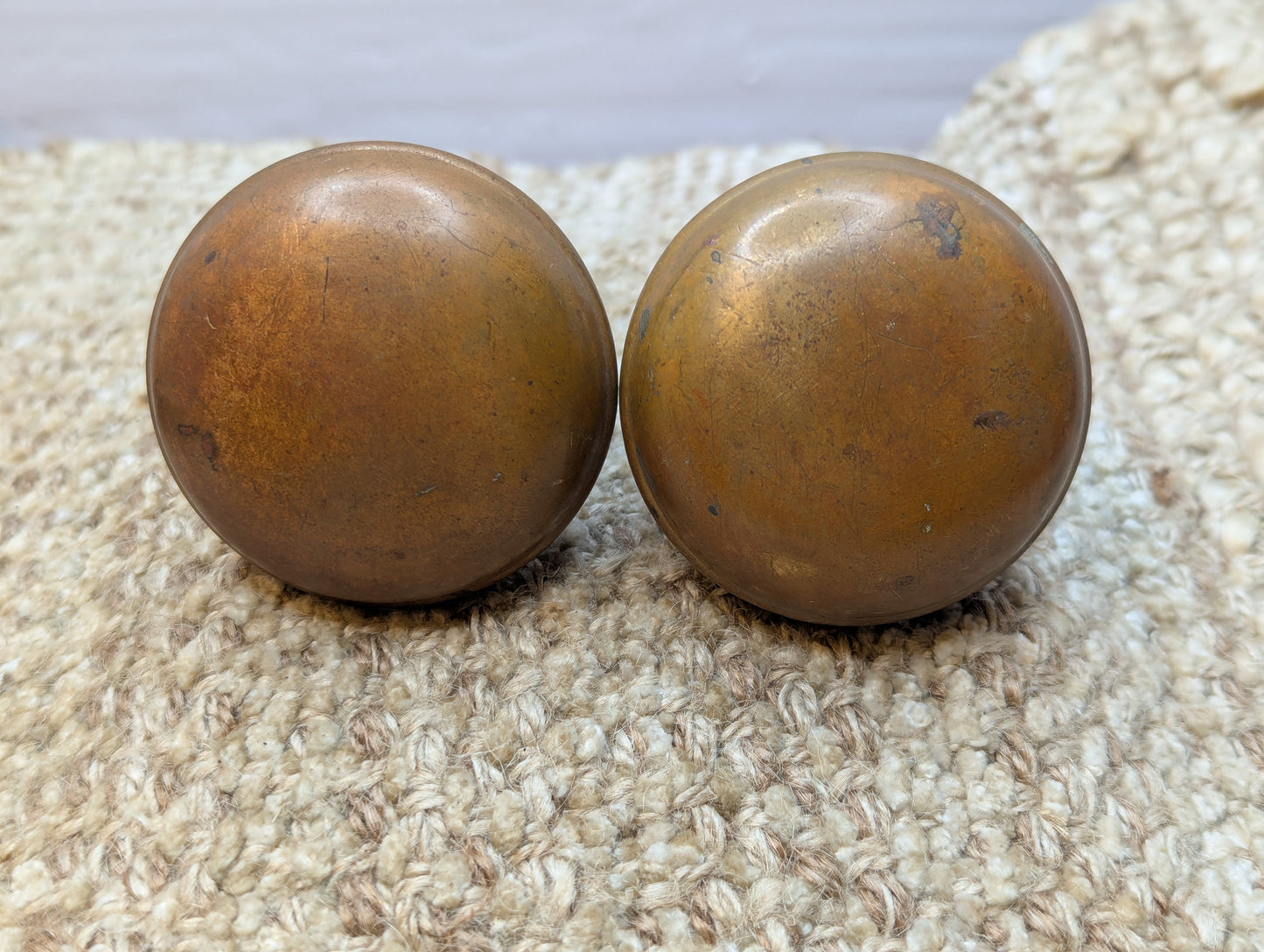 2 1/4" Antique Brass Door Knob Set Door Hardware