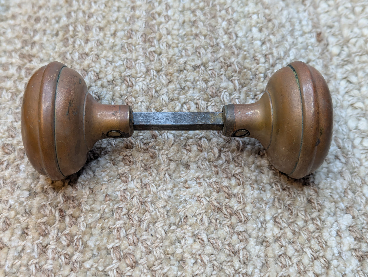 2 1/4" Antique Brass Door Knob Set Door Hardware