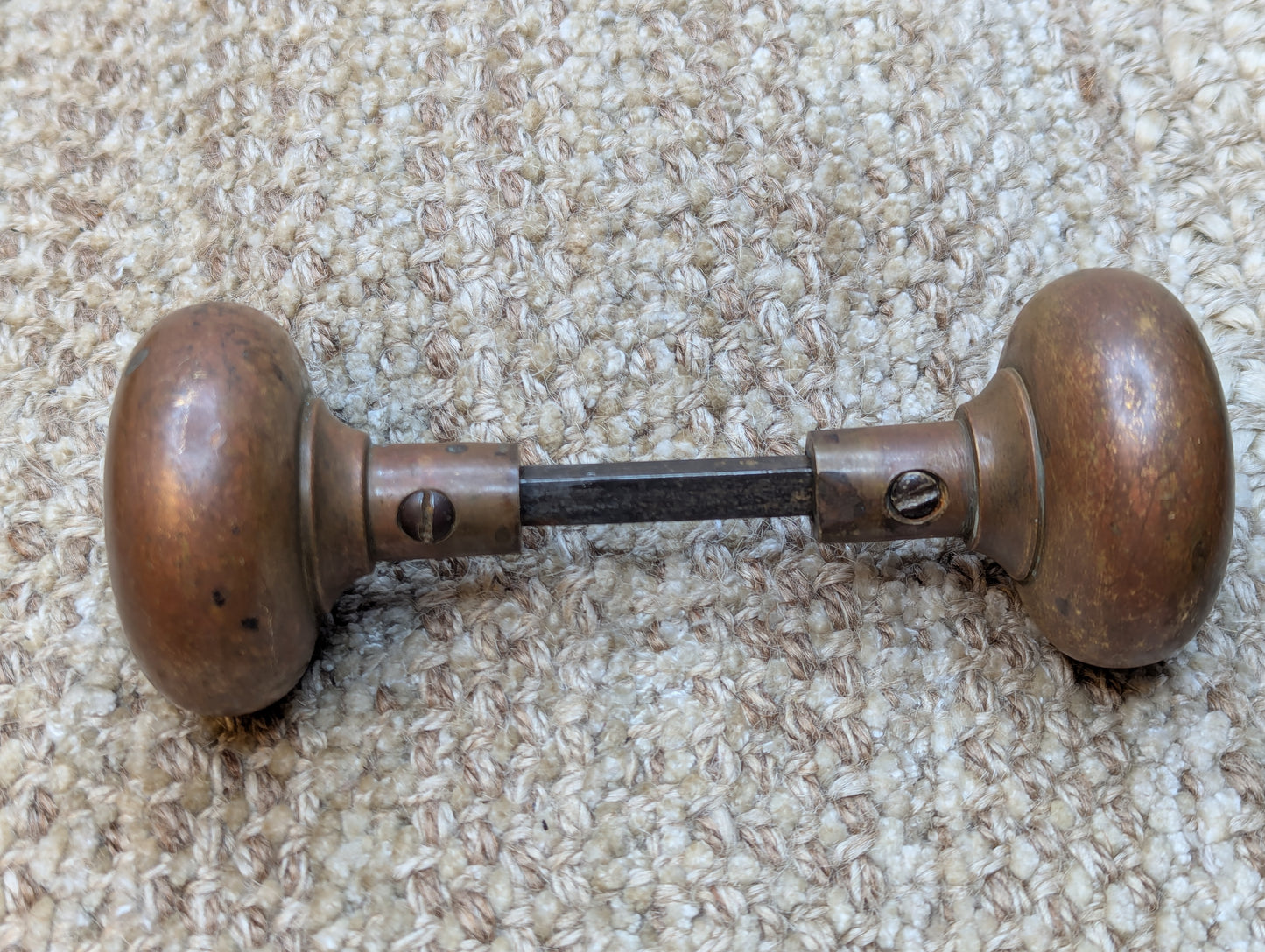 2 1/4" Antique Brass Door Knob Set Door Hardware