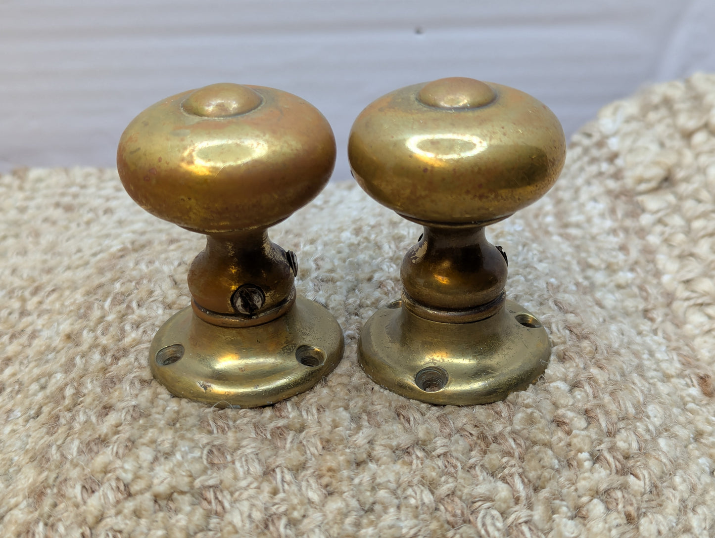 1 3/4" Antique Brass Door Knobs & Brass Rosettes #3411 3/4 Door Hardware