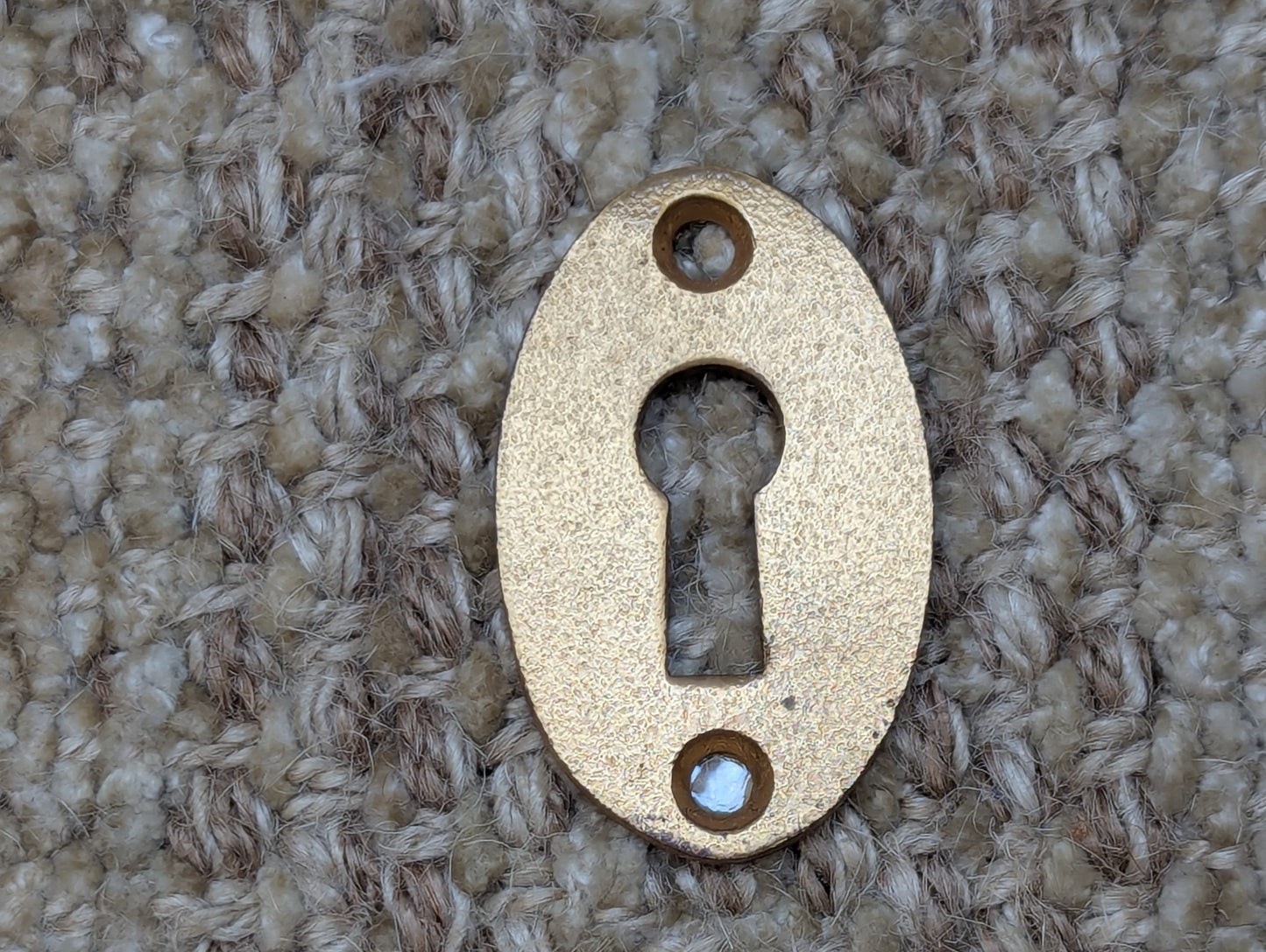 Antique Cast Brass Key Hole Cover Escutcheon Door Hardware